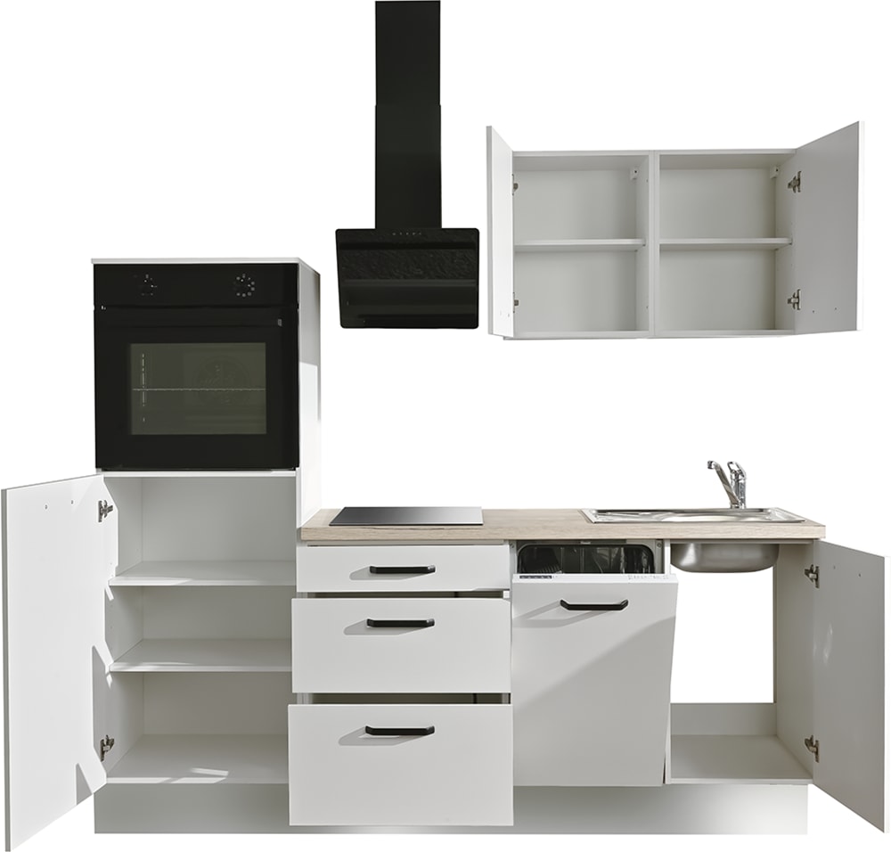 wiho Küchen Küchenzeile »Compact« Breite 210cm, wahlweise mit Geräten (ohne Kühlschrank)