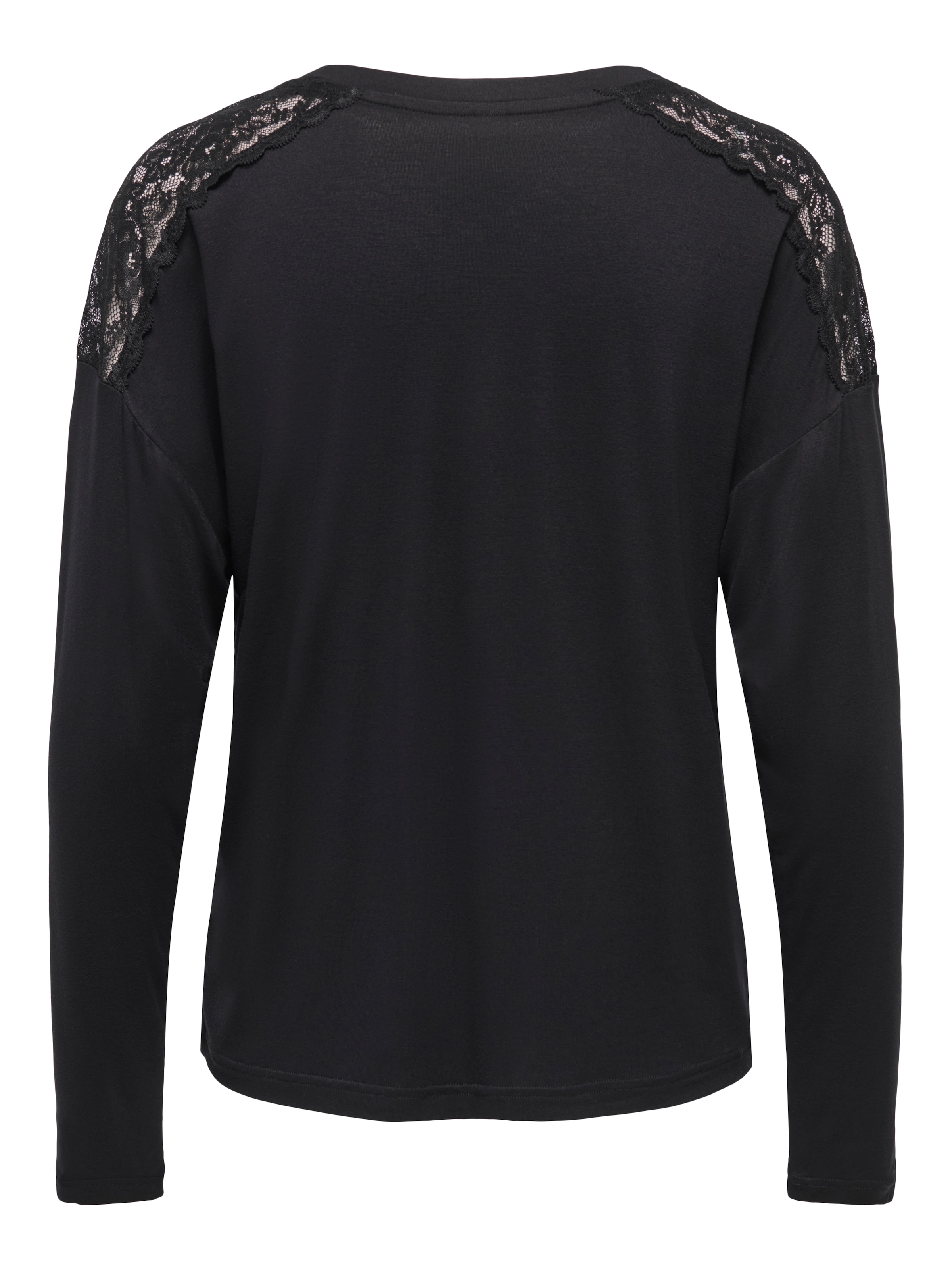 ONLY T-shirt »ONLLUNI L/S TOP WITH LACE DETAILS CS JRS« mélange viscose, coupe régulière