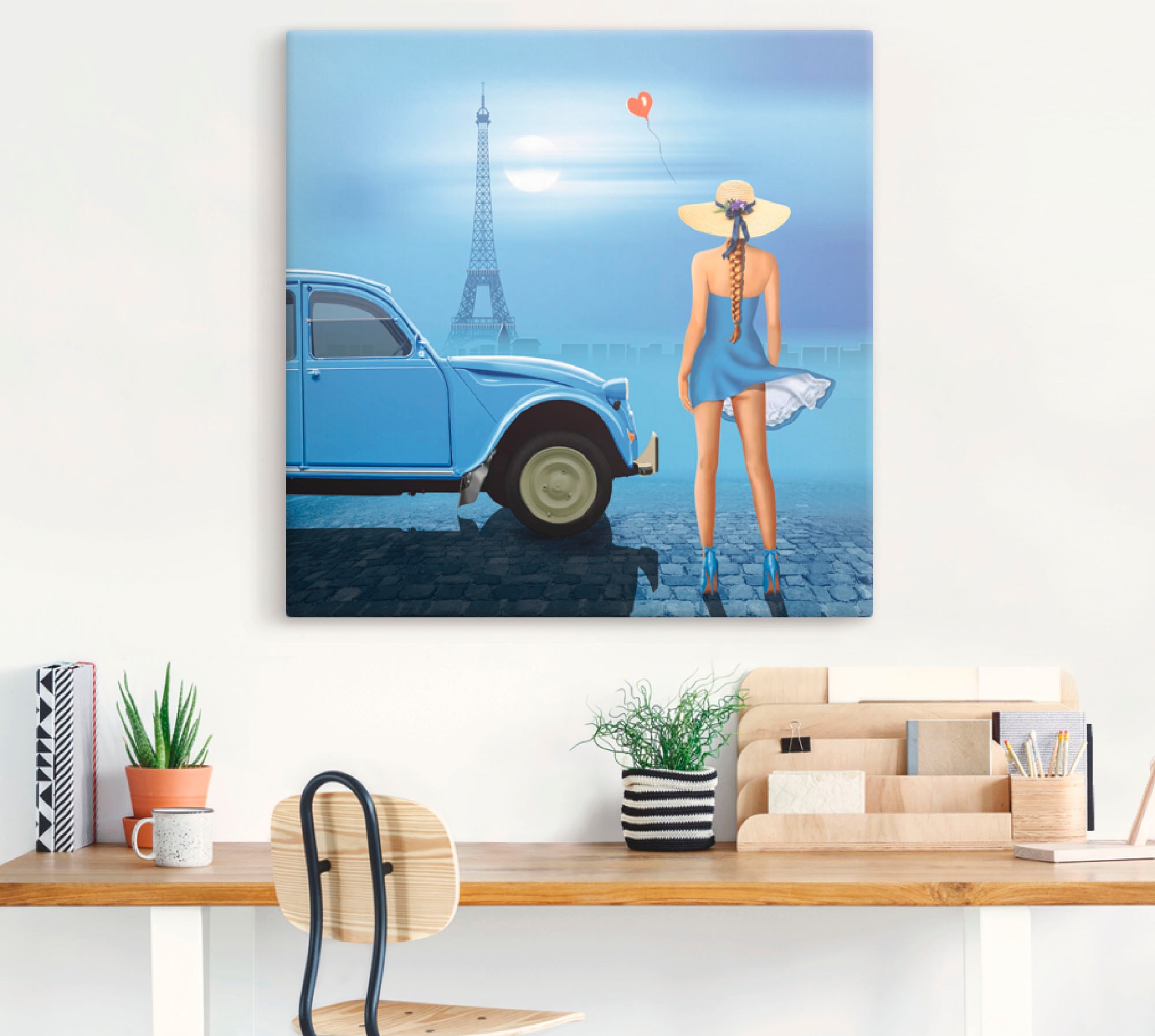 Artland Leinwandbild »Französisch Blau« Frau 1 Stk. tlg. auf Holzrahmen gespannt
