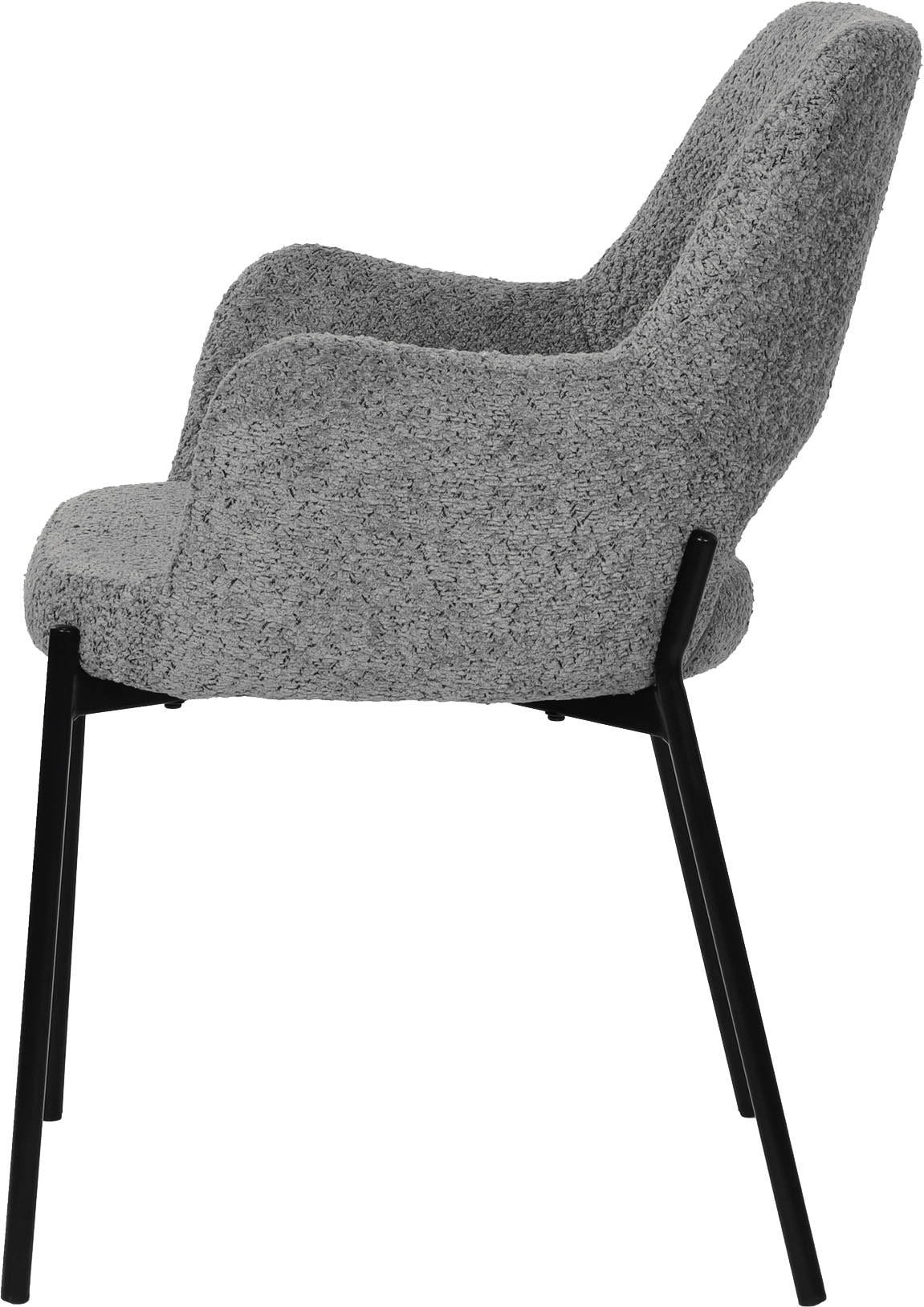 SIT Chaise avec accoudoirs »Kiew 2er-Set Bouclé Esszimmerstühle mit Rücken Cut-Out« (Ensemble) 2 cuisrevêtement bouclé certifié Öko-Tex & design moderne avec découpe au dos