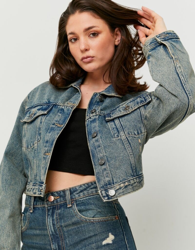 Tally Weijl Jeansjacke »SJADEPEACH« aus Denim, verkürzt in leichtem oversized Fit