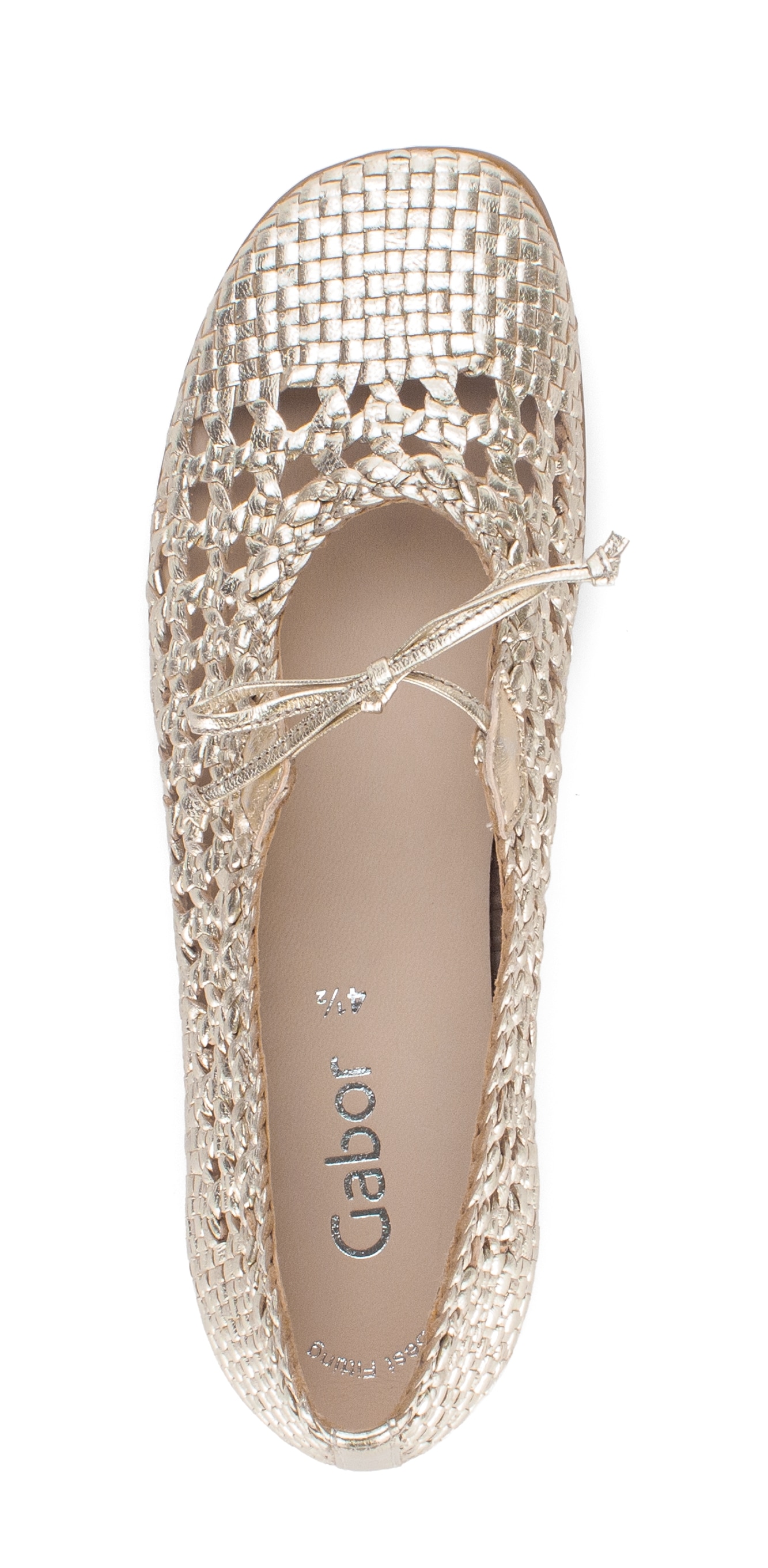 Gabor Ballerina  , Sommerschuh in modischer Flecht- und Metallicoptik