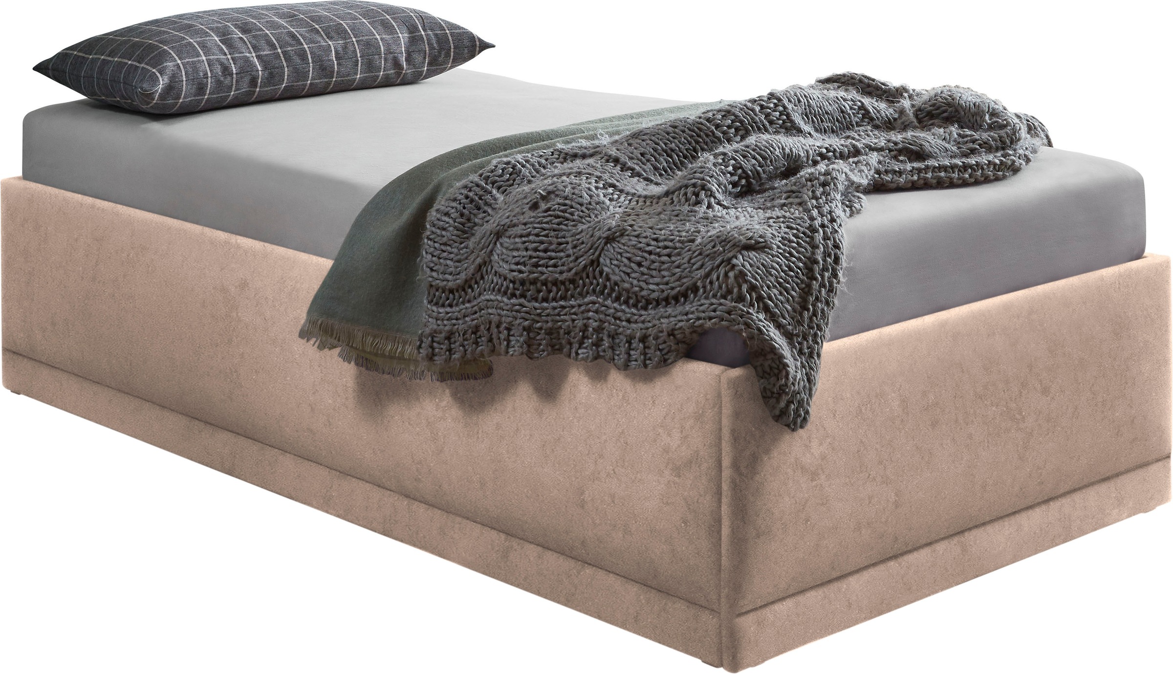 Westfalia Schlafkomfort Lit rembourré »Texel« Komforthöhe mit Zierkissen, Bettkasten bei Ausführung mit Matratze