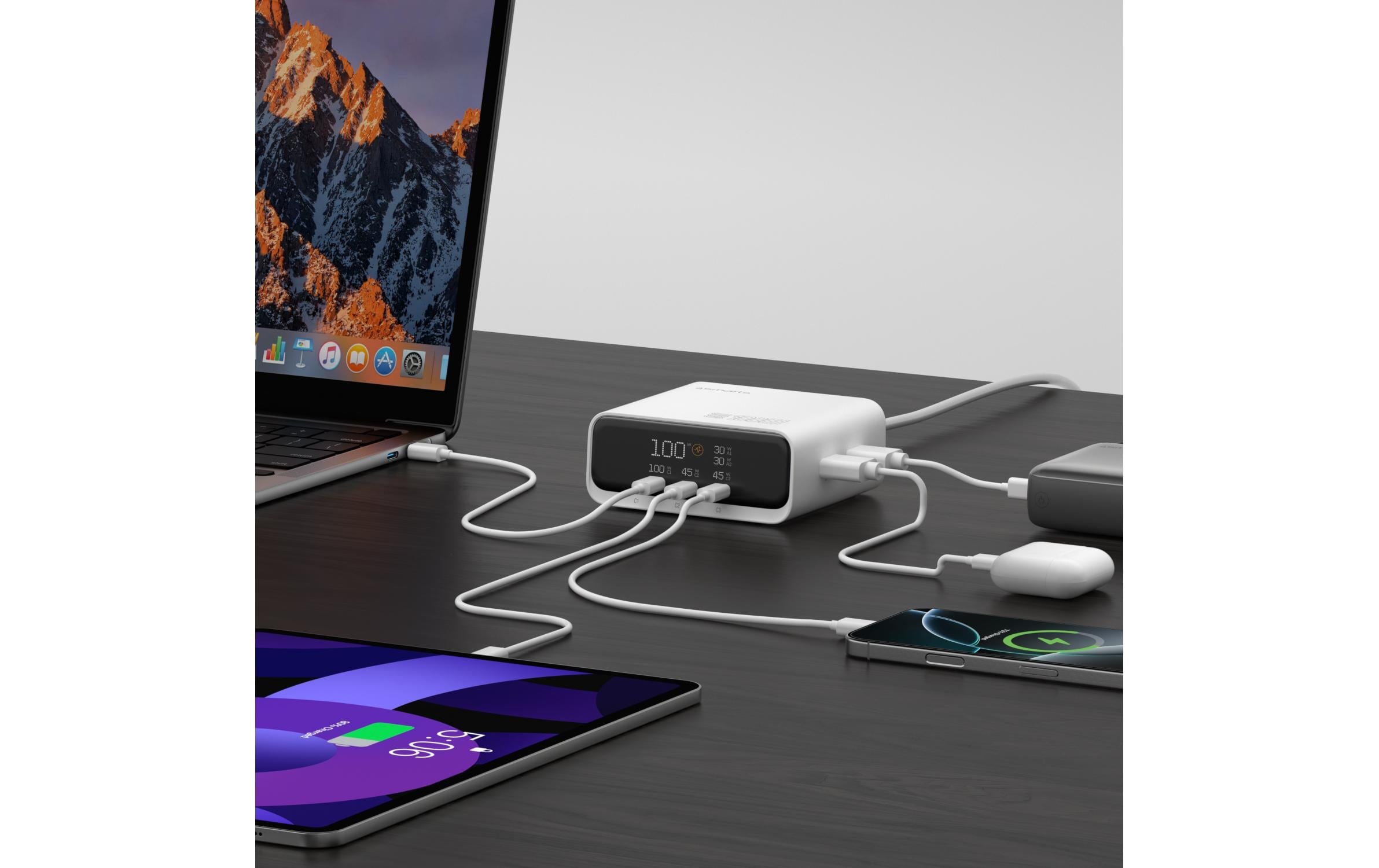 4smarts Station de charge »GaN Screen 100W 3C+2A«