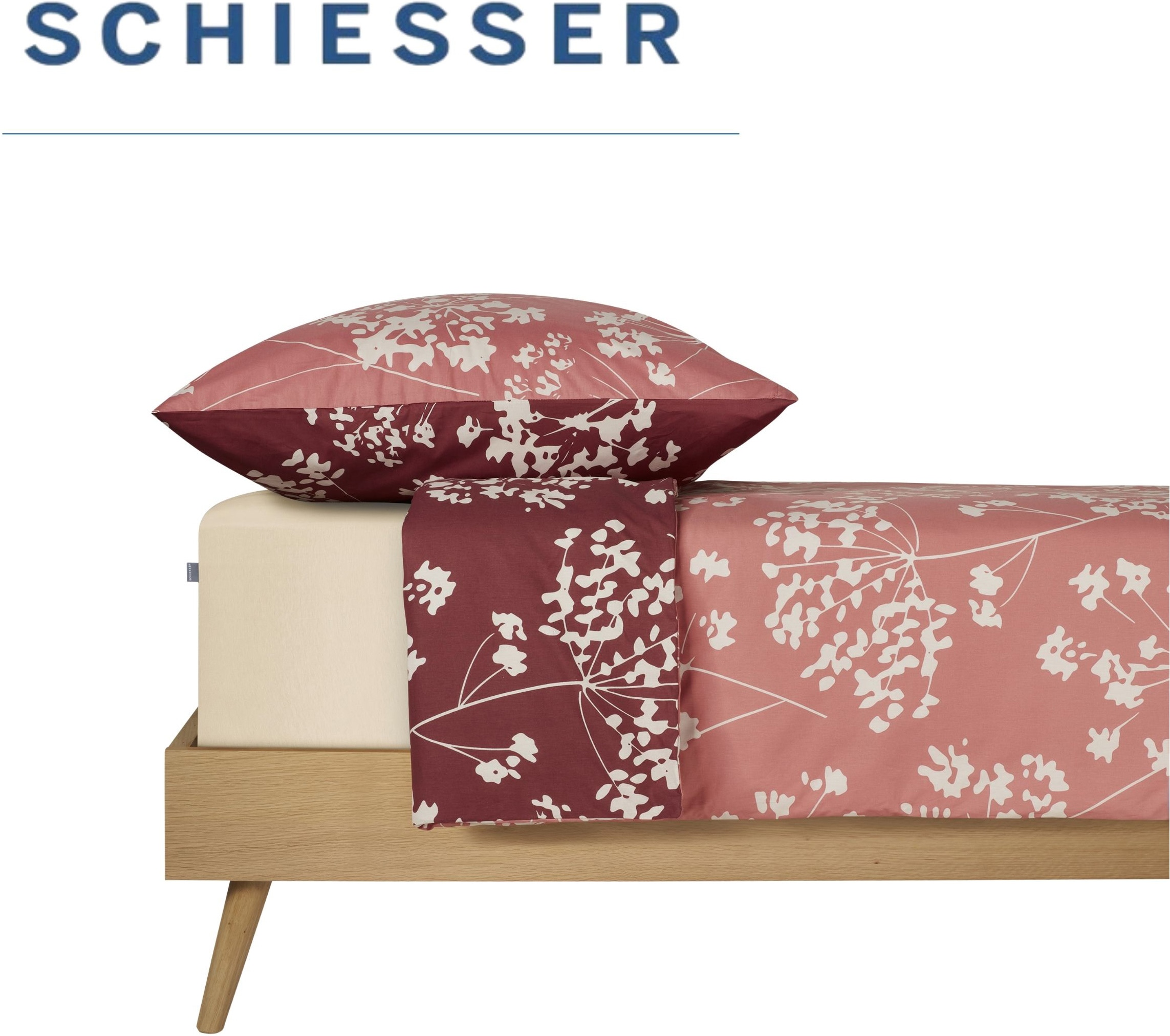 Schiesser Linge de lit réversible »Alyssa aus weicher Baumwolle mit feinen Blüten bedruckt« 2 cuis Made in Green