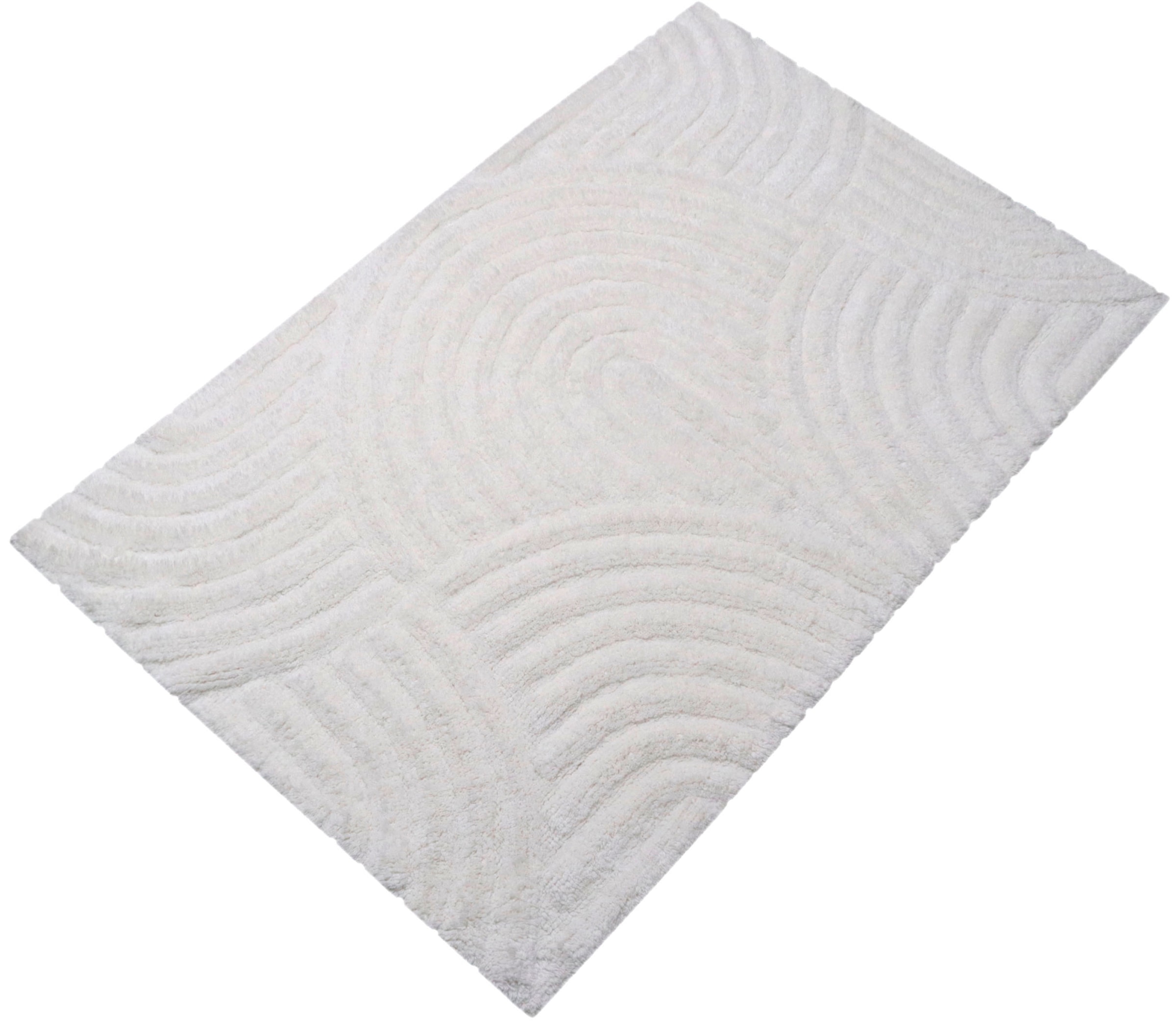 my home Badematte »Juna, Badvorleger, Badezimmer Teppich, Zen, Scandi, Boho« Höhe 15 mm rutschhemmend beschichtet fussbodenheizungsgeeignet Baumwolle, Hoch-Tief-Effekt, weich