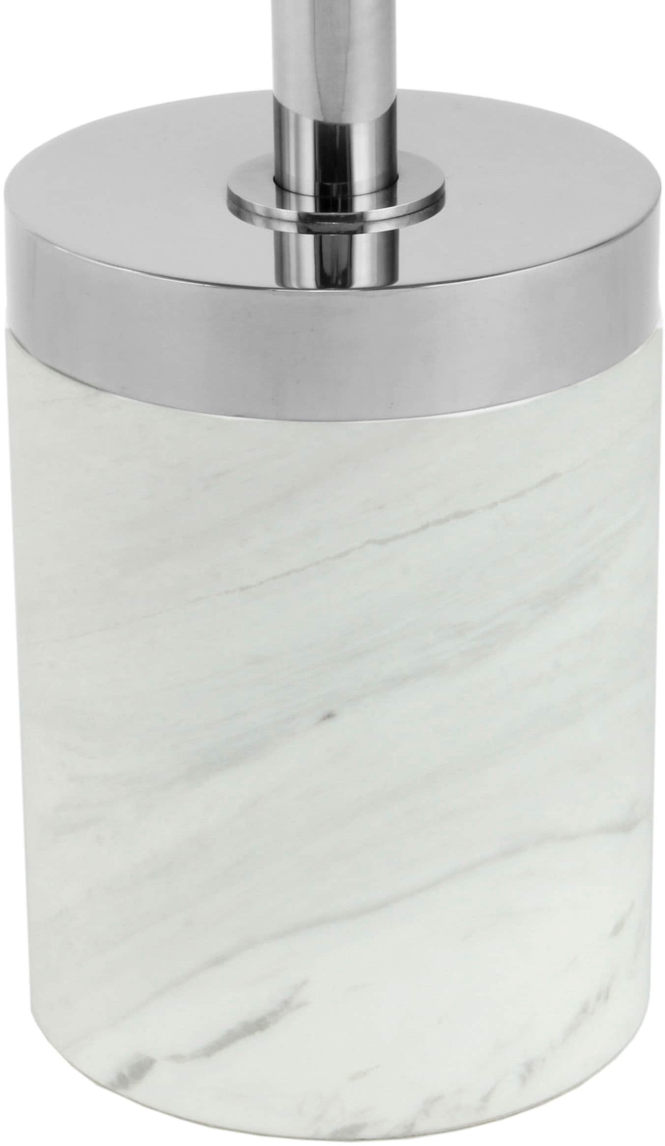Kayoom Table d'appoint »Lana 125, robuste Glasplatte, Sockel in Mamor Optik« 1 cuis tlg. robuste, facile d'entretien, de haute qualité, adapté intérieur et extérieur