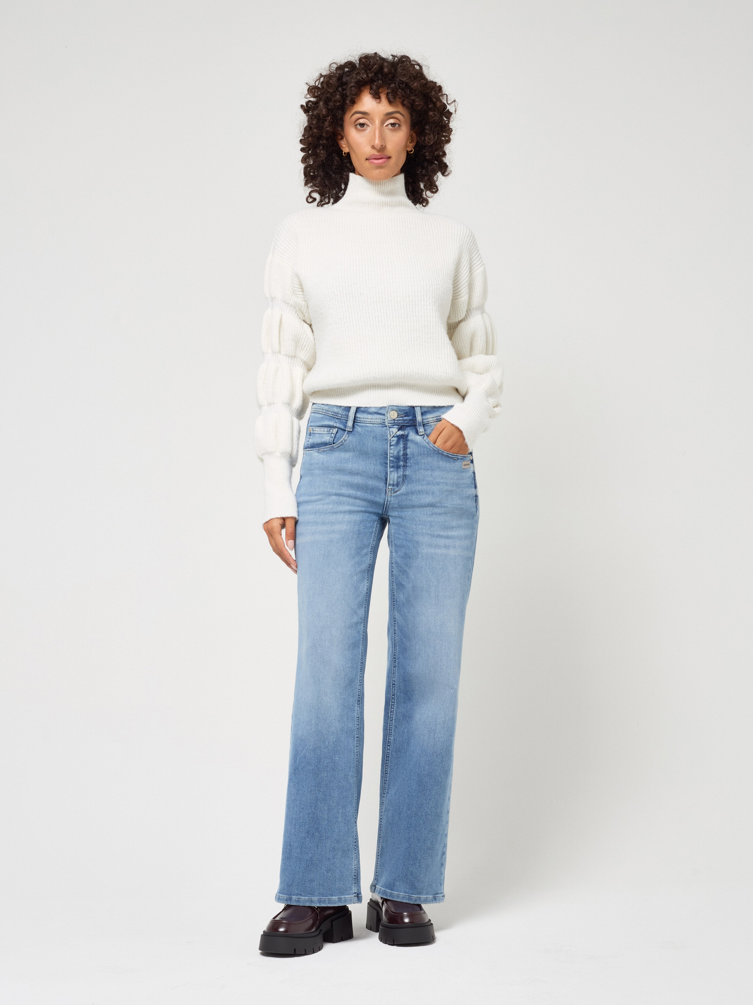 GANG 5-Pocket-Jeans »94AMELIE WIDE« aus Sweat Denim