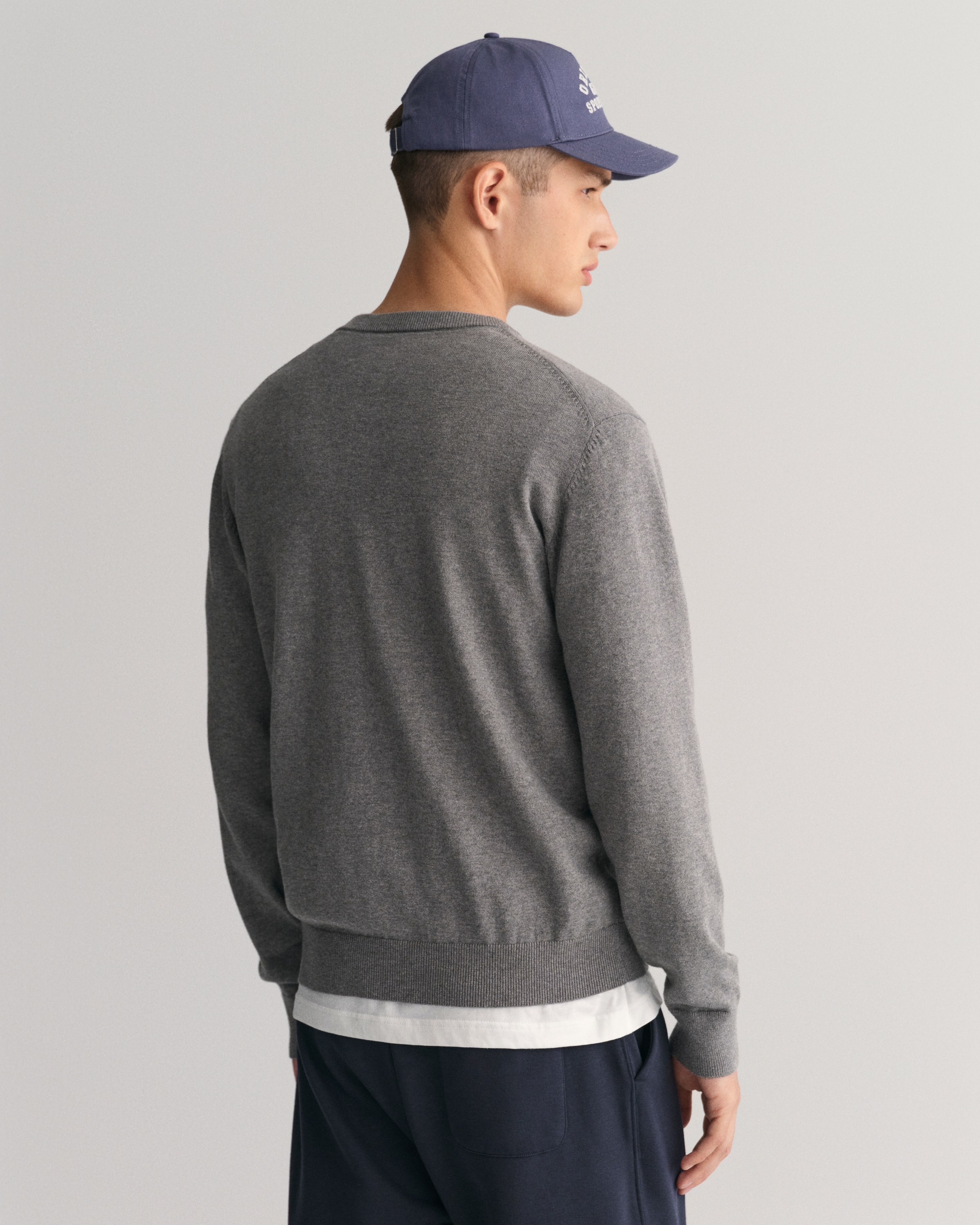 Gant Rundhalspullover »CLASSIC COTTON C-NECK« Premium Strickpullver aus weicher 100% Baumwolle, Übergangspullover