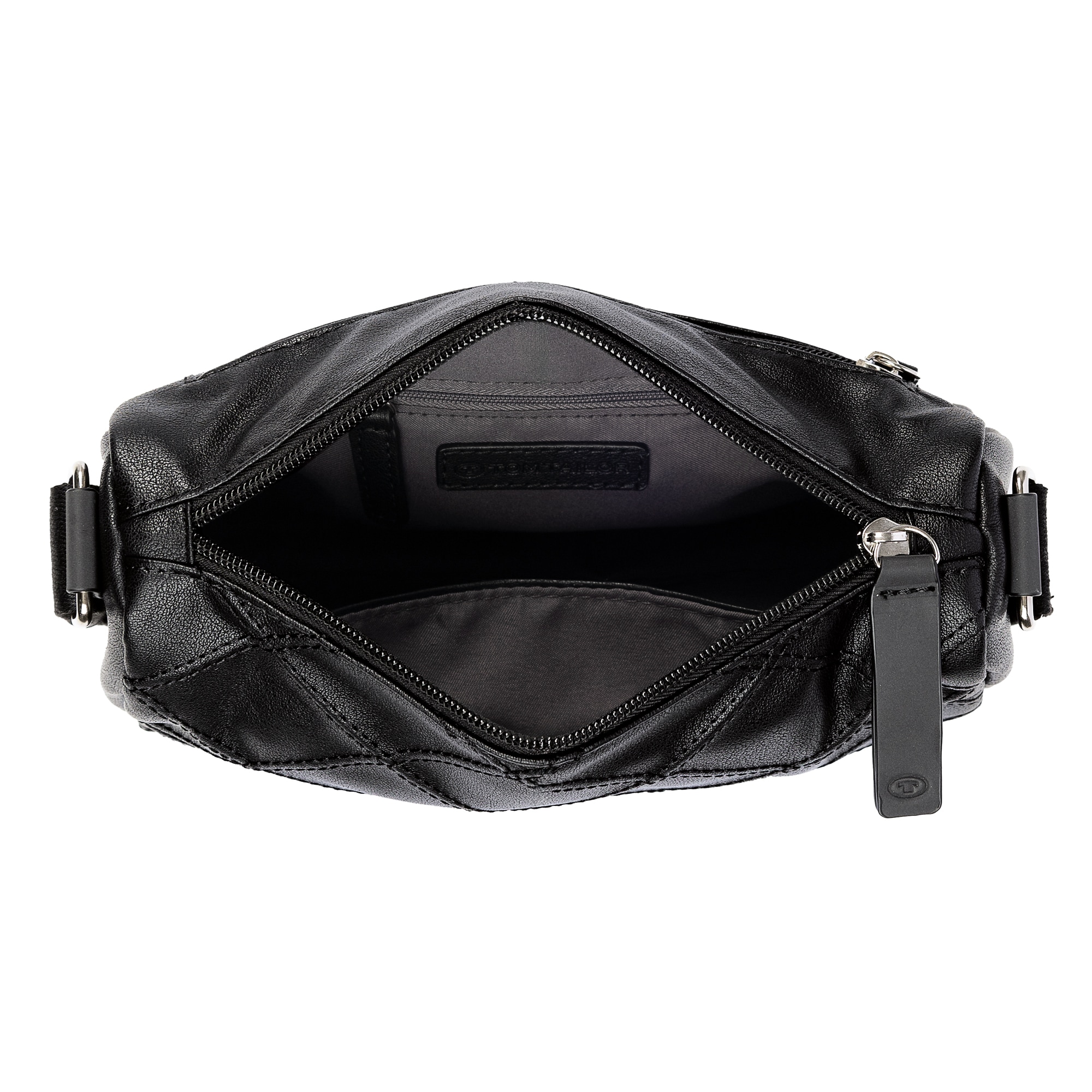 TOM TAILOR Sac à bandoulière »Skylar« similicuir matelassé concave, fine bande tissée et éléments réfléchissants