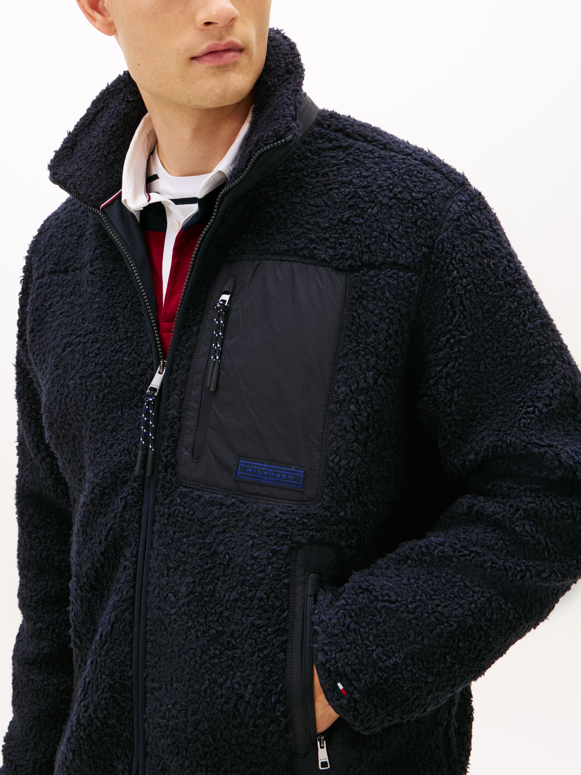 Tommy Hilfiger Veste sweat »TEDDY FLEECE ZIP THROUGH« Übergangsjacke Herbstjacke Teddy Plüsch Soft Jacke