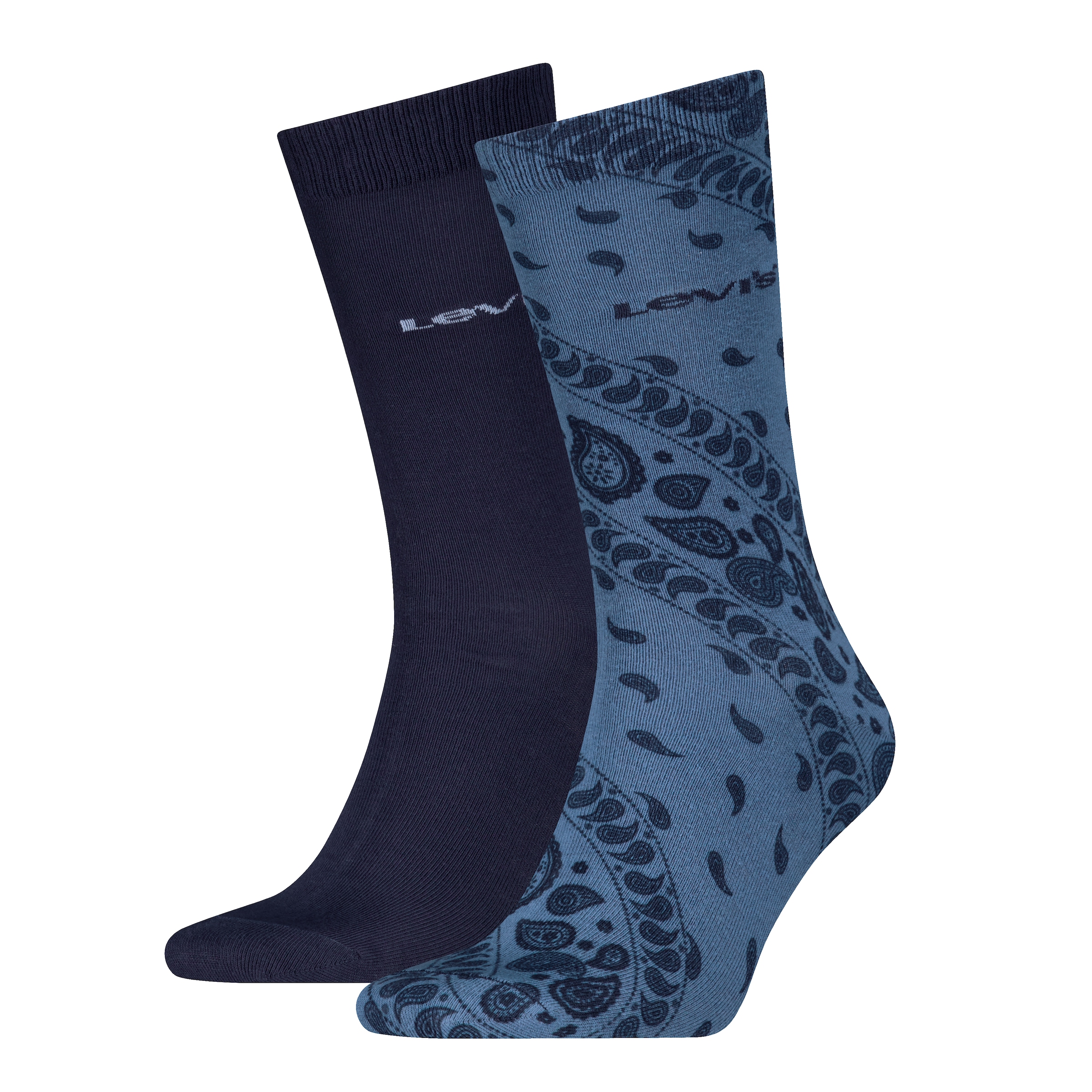 Levi's® Socken »LEVIS REG CUT BANDANA PRINT« 2 Paar,  softer Cotton-Mix, schmales Rippenbündchen, uni, Paisley-Muster