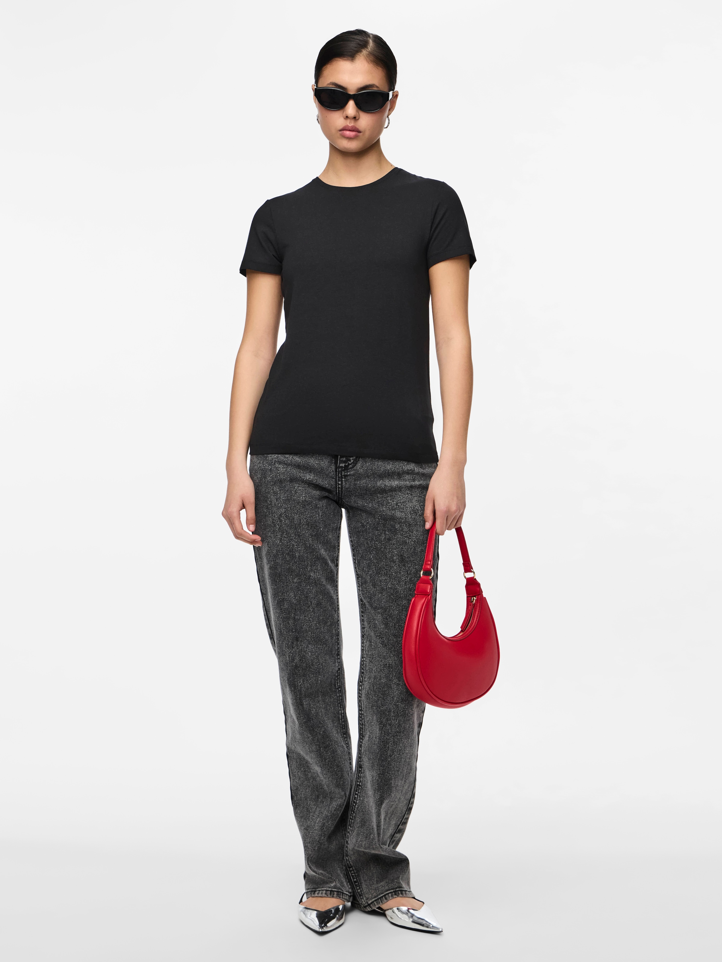 pieces T-shirt à manches courtes »PCSIRENE TEE JRS NOOS« Baumwollmischung, slim fit