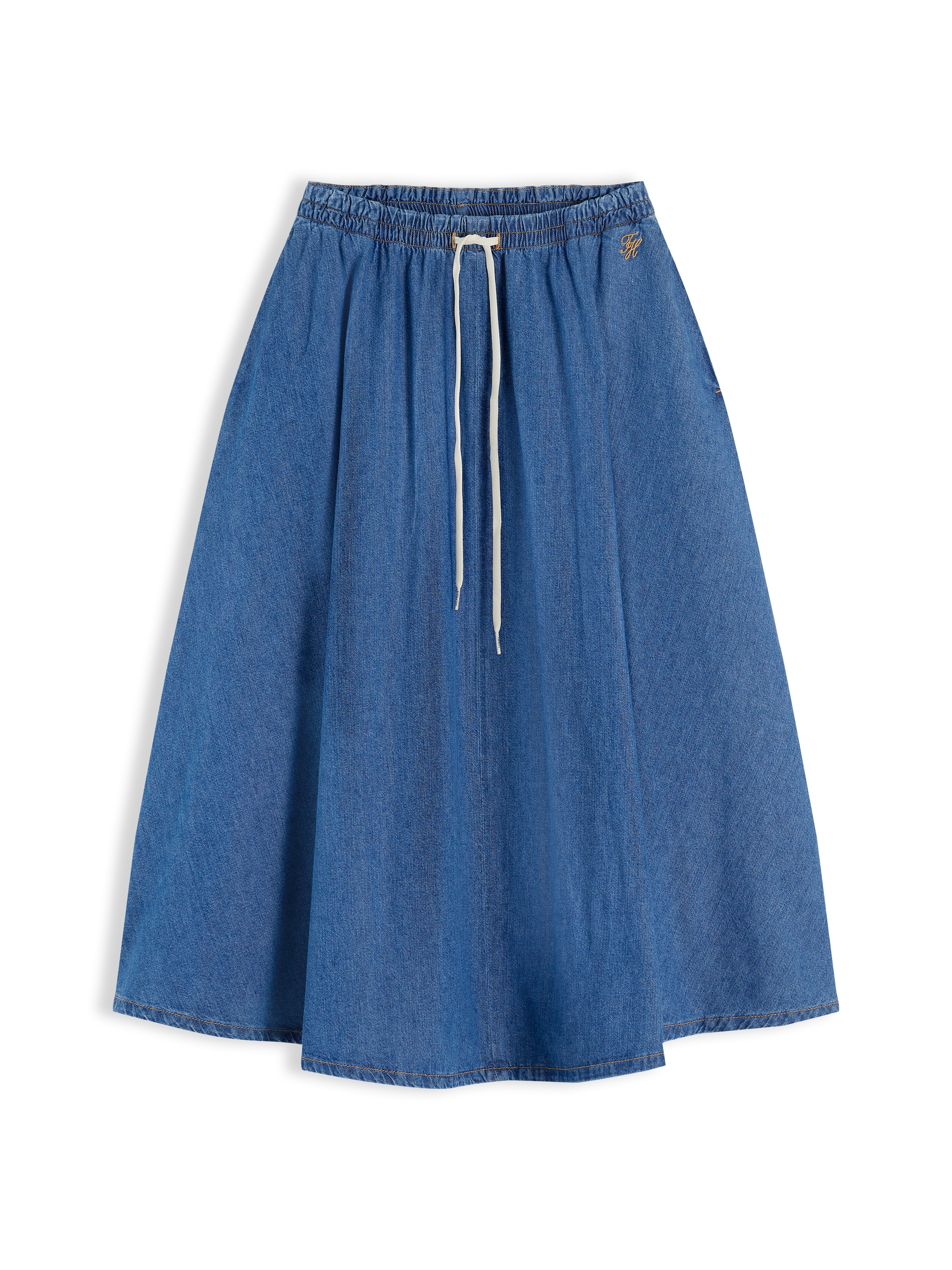 Tommy Hilfiger Jupe en jean »MIDI FLARED SKIRT MIA RW« Baumwolle, in ausgestellter Form
