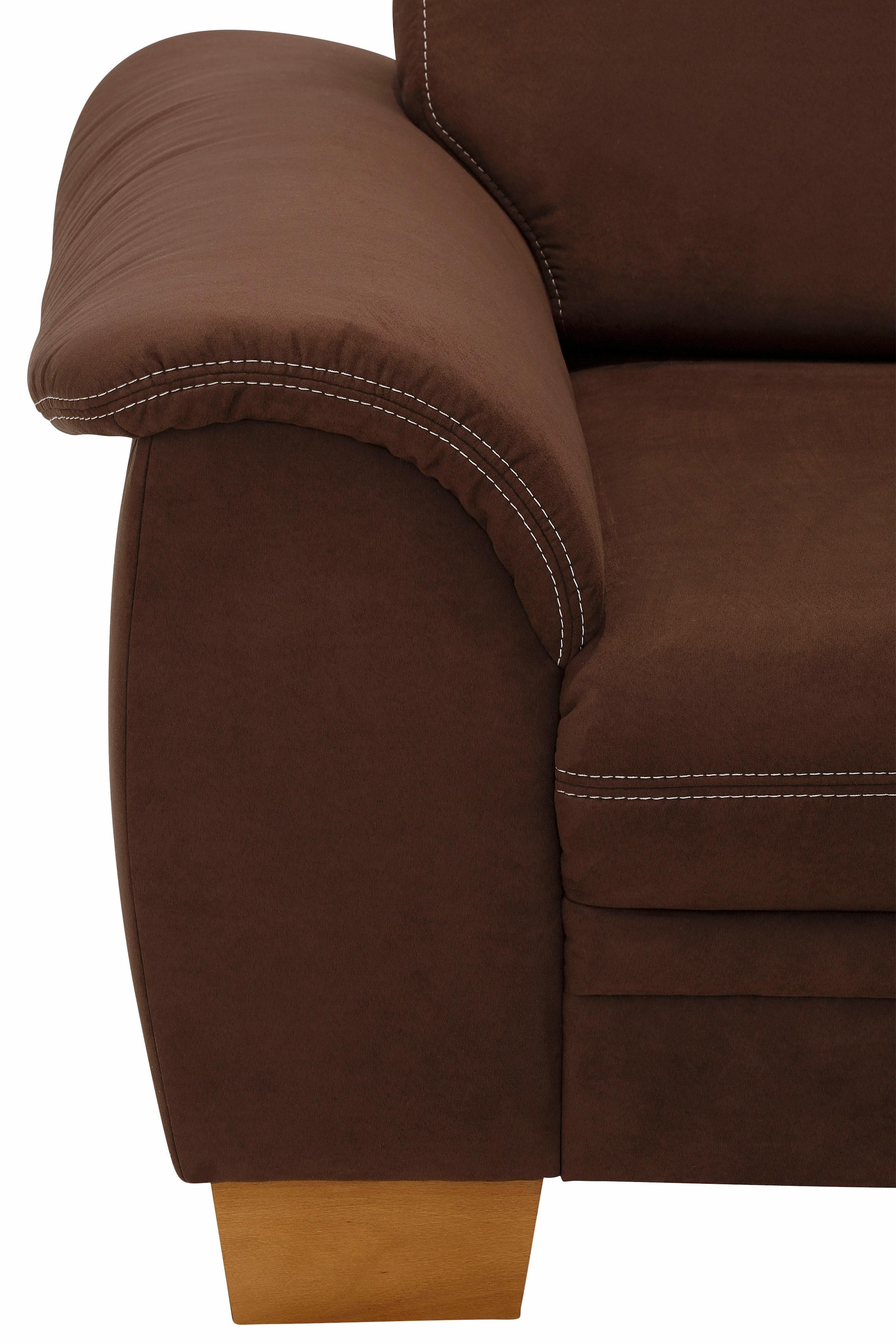 Home affaire Ecksofa »Husum L-Form« mit Sitztiefenverstellung, Federkern-Polsterung und Kontrastnaht