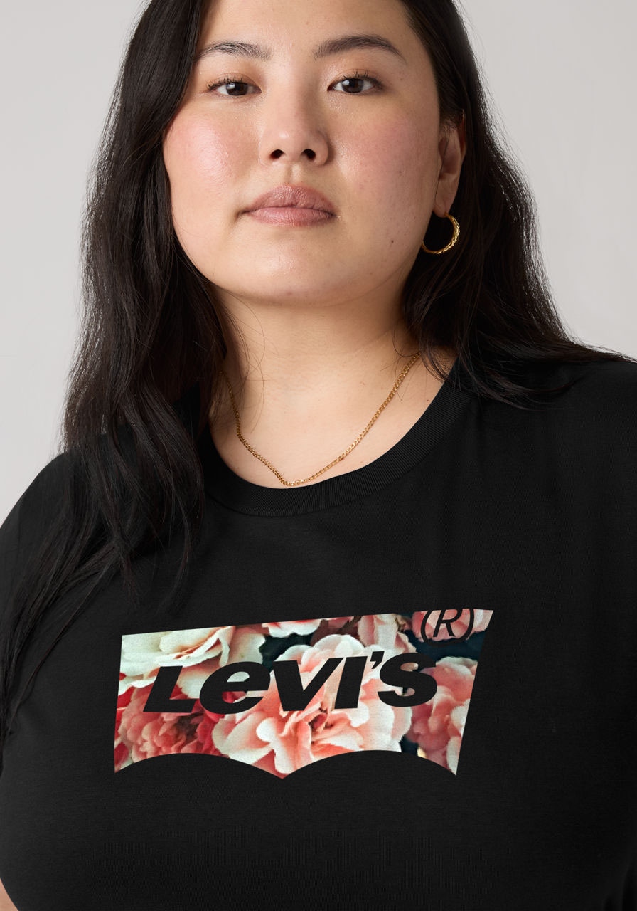 Levi's® Plus T-Shirt »PL PERFECT TEE« Florales Batwing-Logo