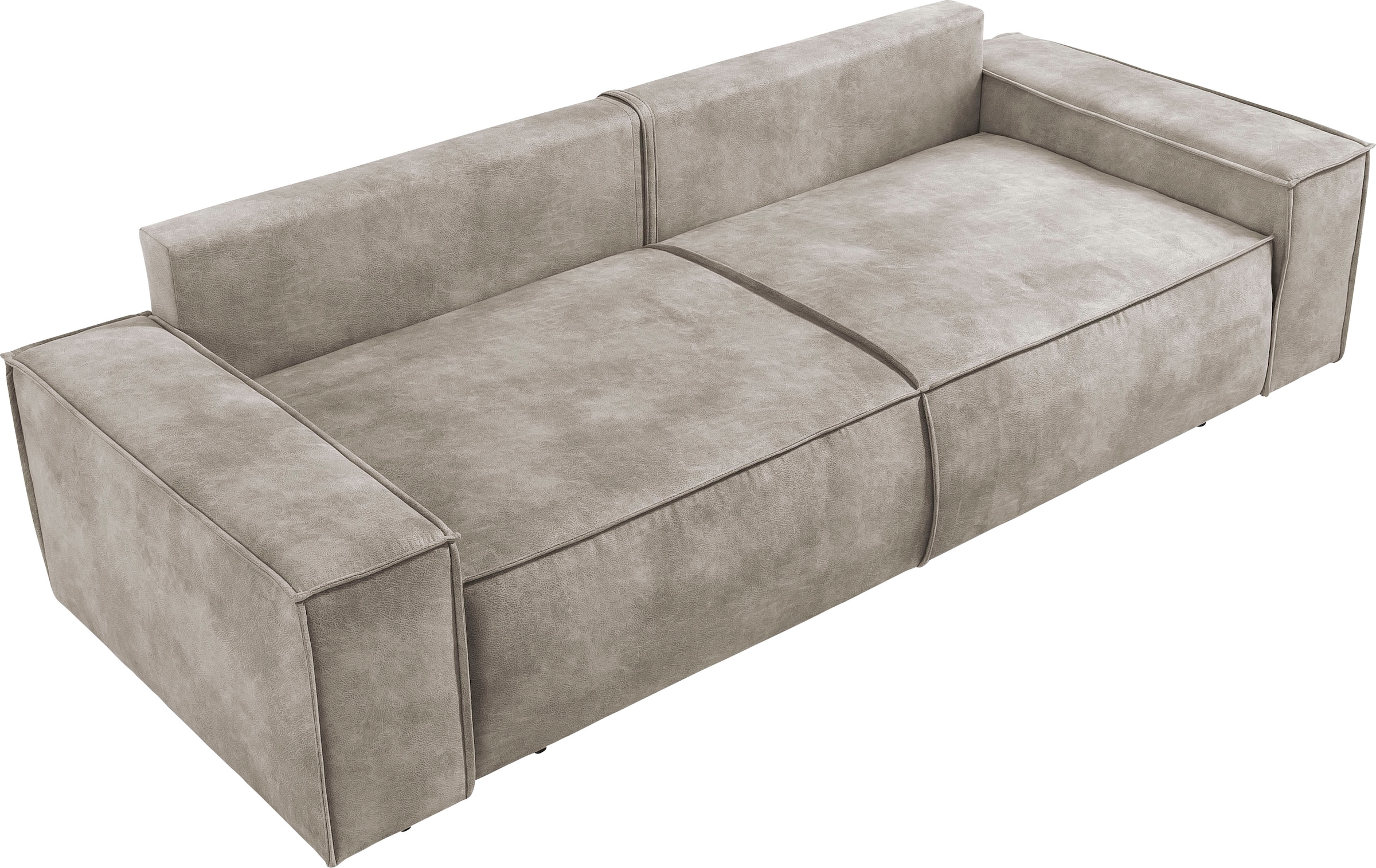 GOODproduct 3-Sitzer »SHERWOOD Vintage Lederoptik Schlafsofa (257cm)« Schlaffunktion mit Bettkasten (ca. 136/200cm)