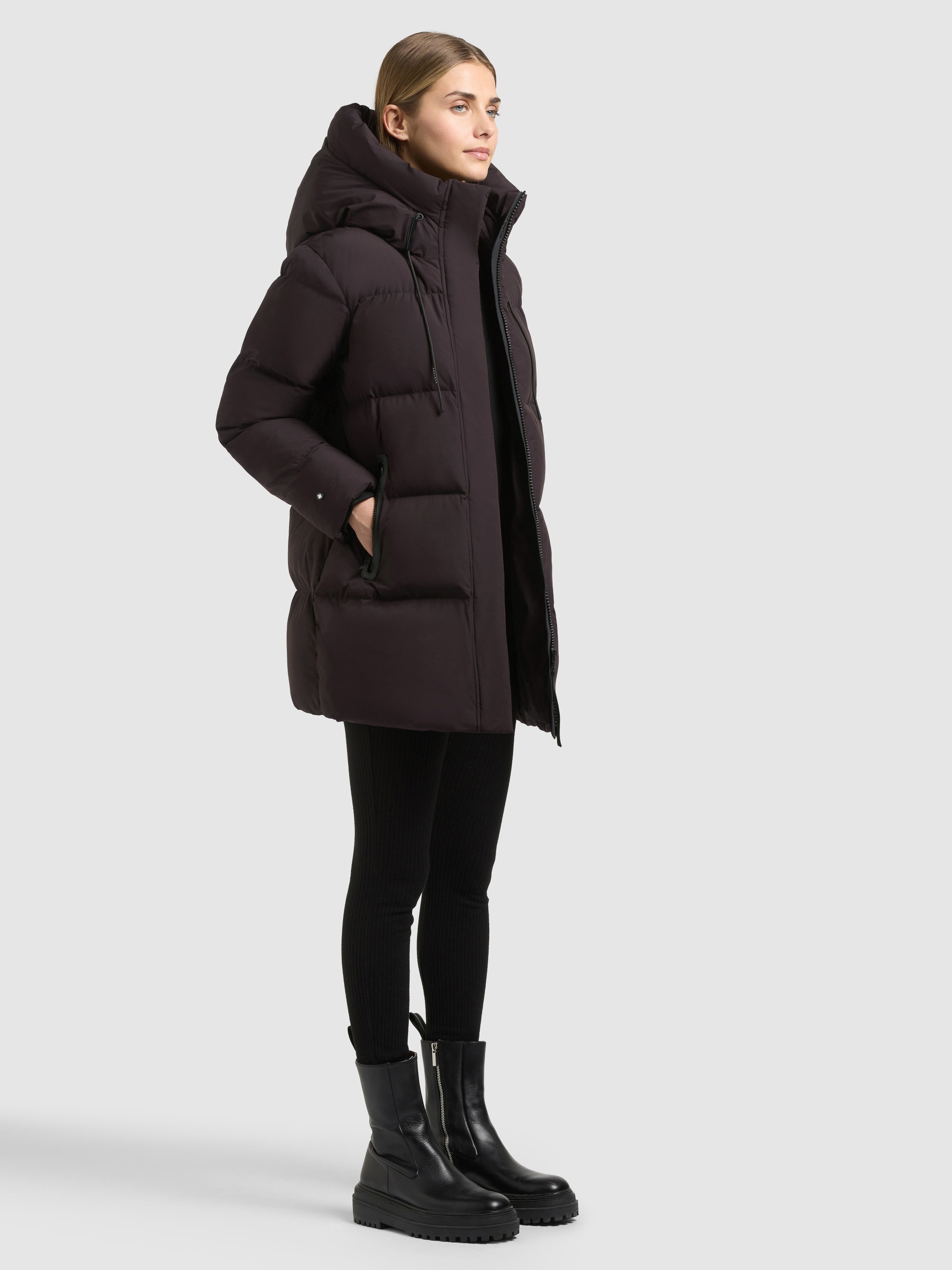 khujo Steppjacke »DROWN2 MATT« mit Kapuze Taschenbeutel mit Fleece
