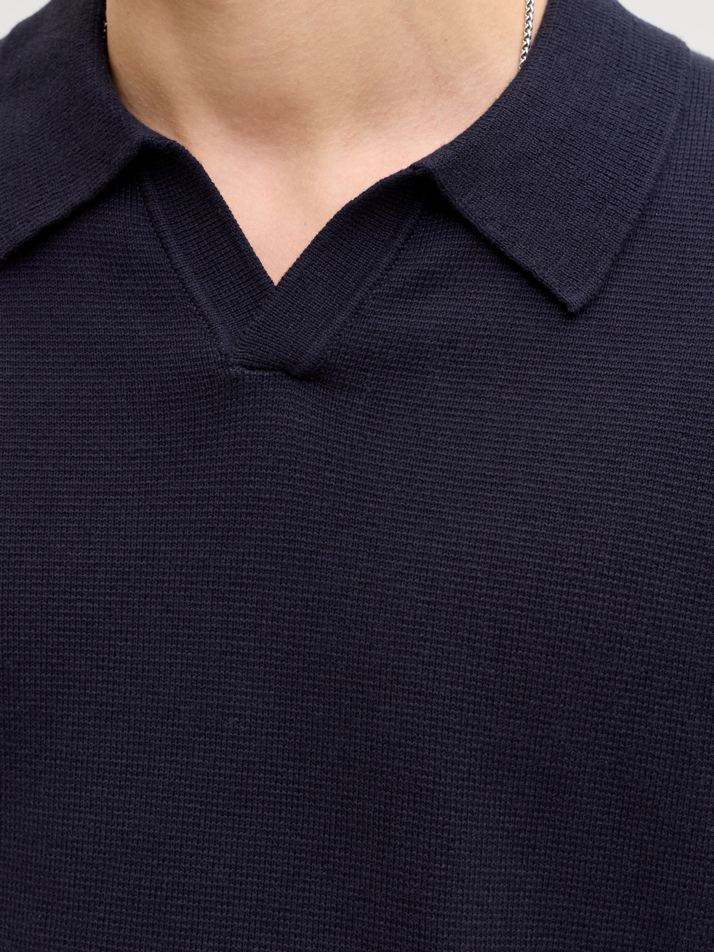 Jack & Jones Pull à col polo »JPRBLAMILANO SPRING SPLIT NECK SS SN« mélange coton, coupe régulière