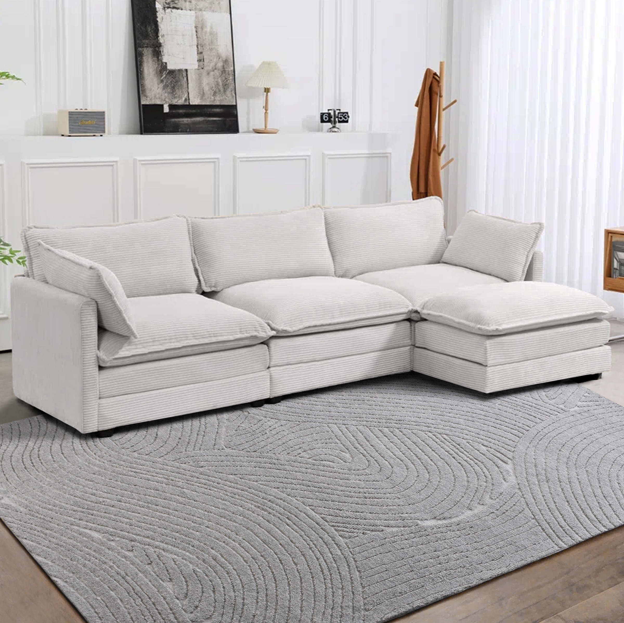 my home Tapis en laine »Falun, Wolle, Hoch-Tief-Struktur, maschinell gewebt« Rectangulaire 12 mm Höhe einfarbig, Wolle, Teppich, Wohnzimmer, Schlafzimmer, Esszimmer