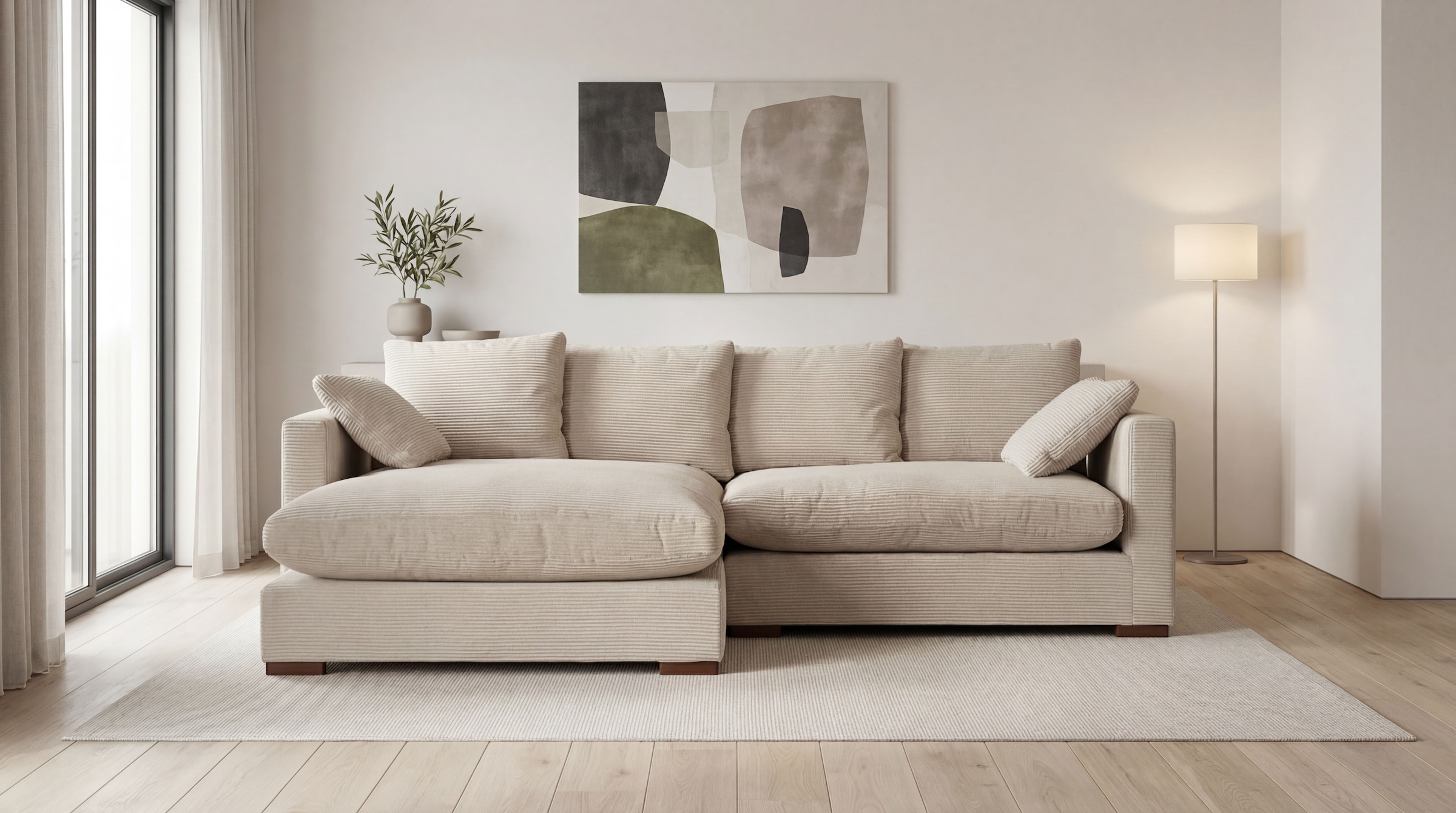 Home affaire Canapé d'angle »Coray« Breite 266 cm, extra weich und kuschelig, mit Federn und Daunen
