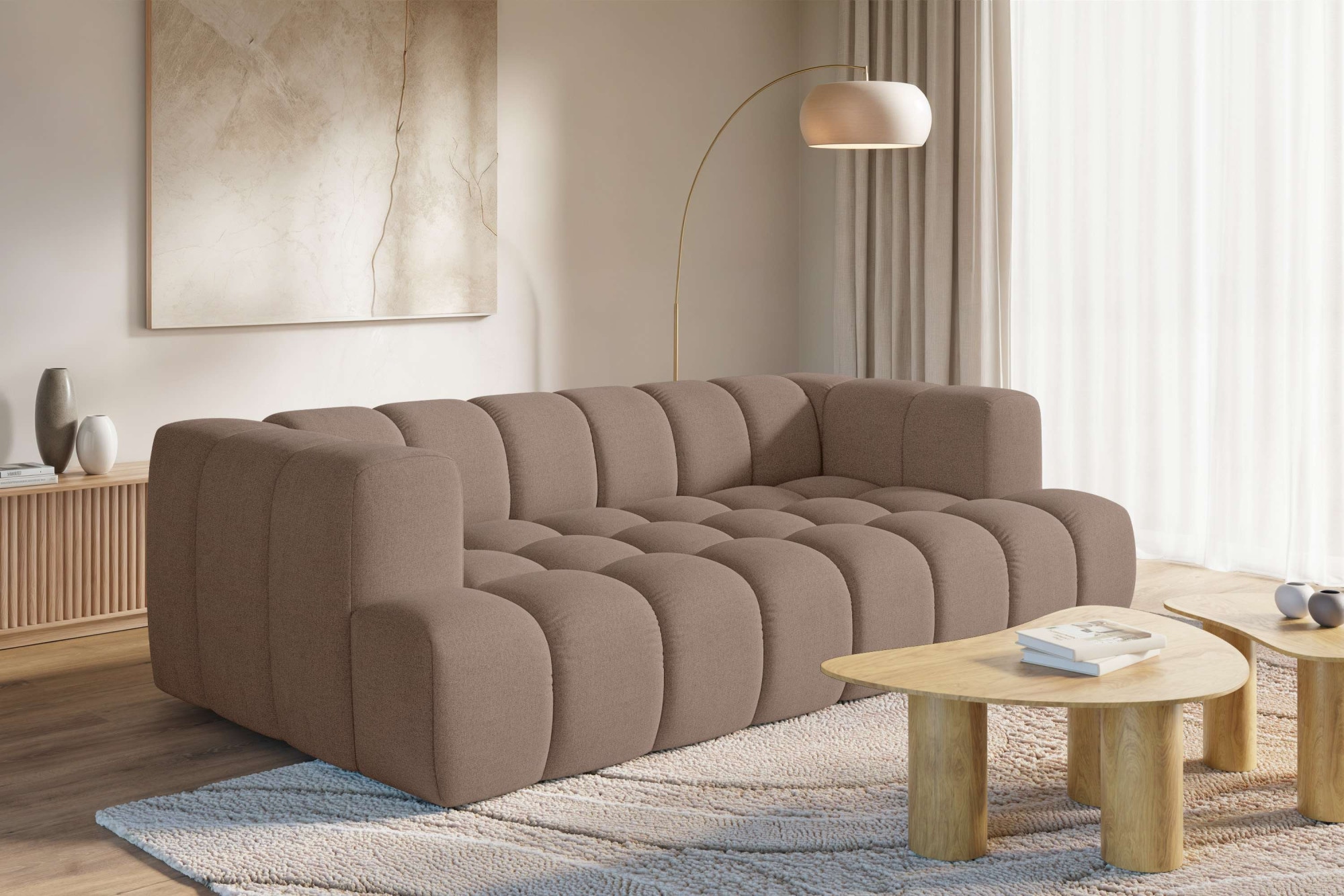 homsy by Ana Johnson Canapé Big »»XL« BOUBELLE Design-Sofa extra tief, Bubble-Optik, Breite 246 cm« 4-Sitzer mit Wellenunterfederung, XL Sitztiefe 100 cm