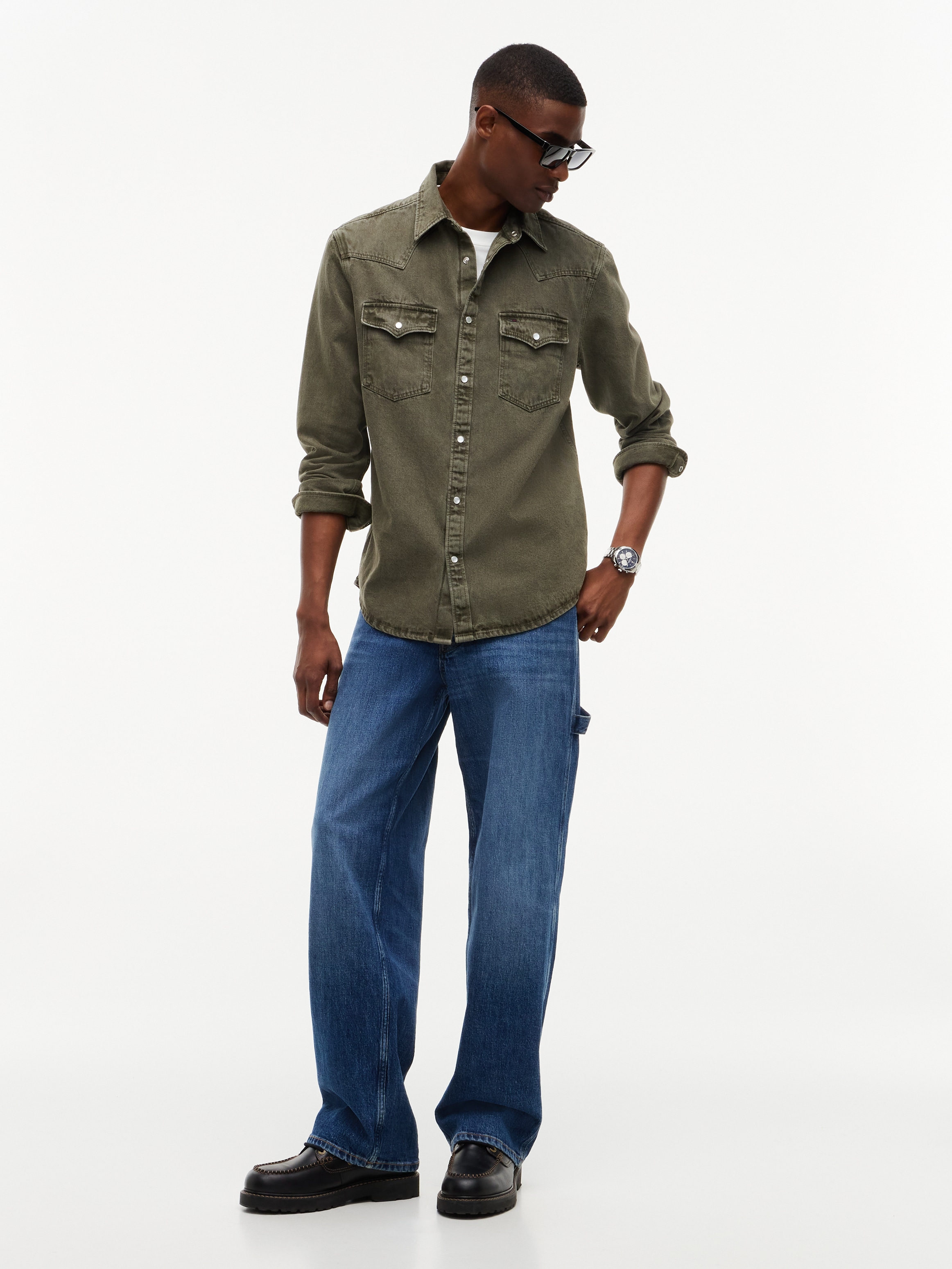 Tommy Jeans Chemise à manches longues »REGULAR WASHED WESTERN SHIRT« Coupe régulière avec col chemise