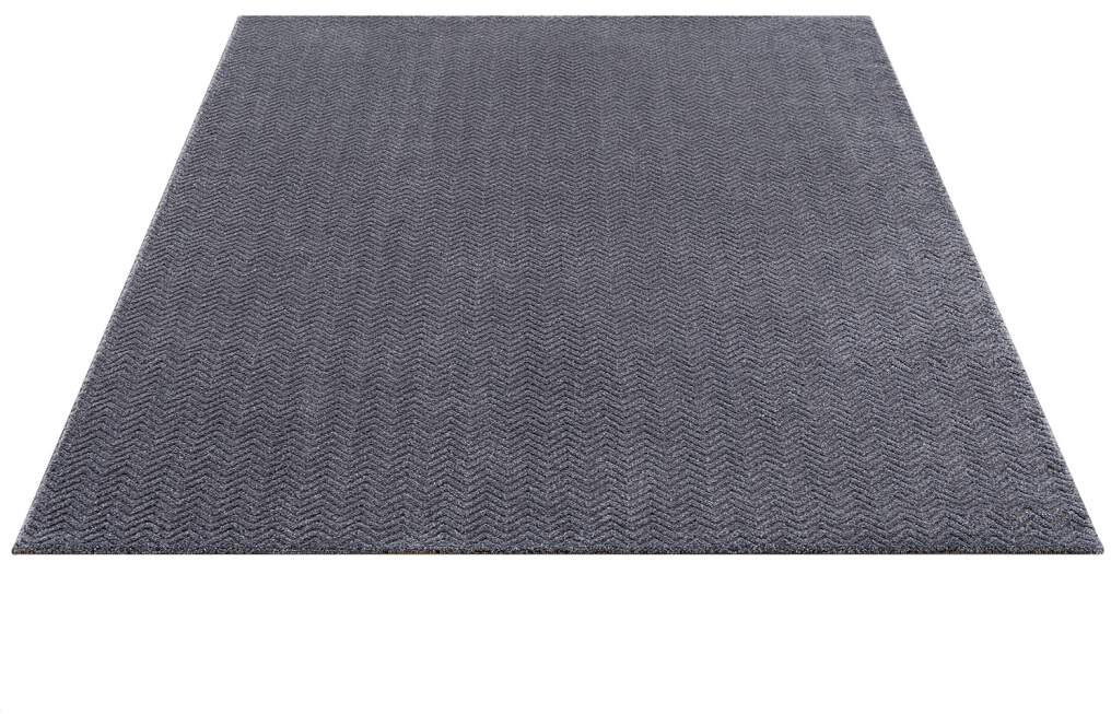 Carpet City Teppich »Friseé-Teppich  FANCY805« rechteckig 12 mm Höhe Läufer, Kurzflor, Einfarbig, 3D-Optik, Zickzack Look, Wohnzimmer