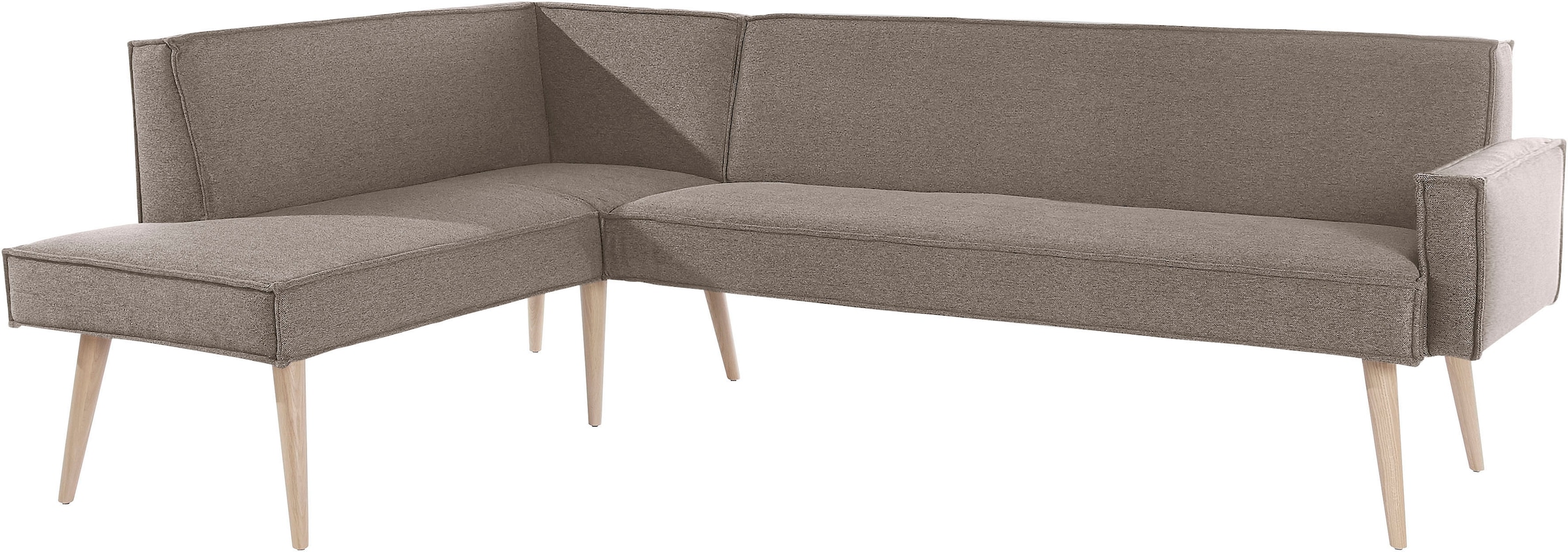 exxpo - sofa fashion Banc d'angle »Lungo, moderne Kedernaht, bequem und elegant, hoher Holzfuss« hochwertige Detailverarbeitung, frei im Raum stellbar