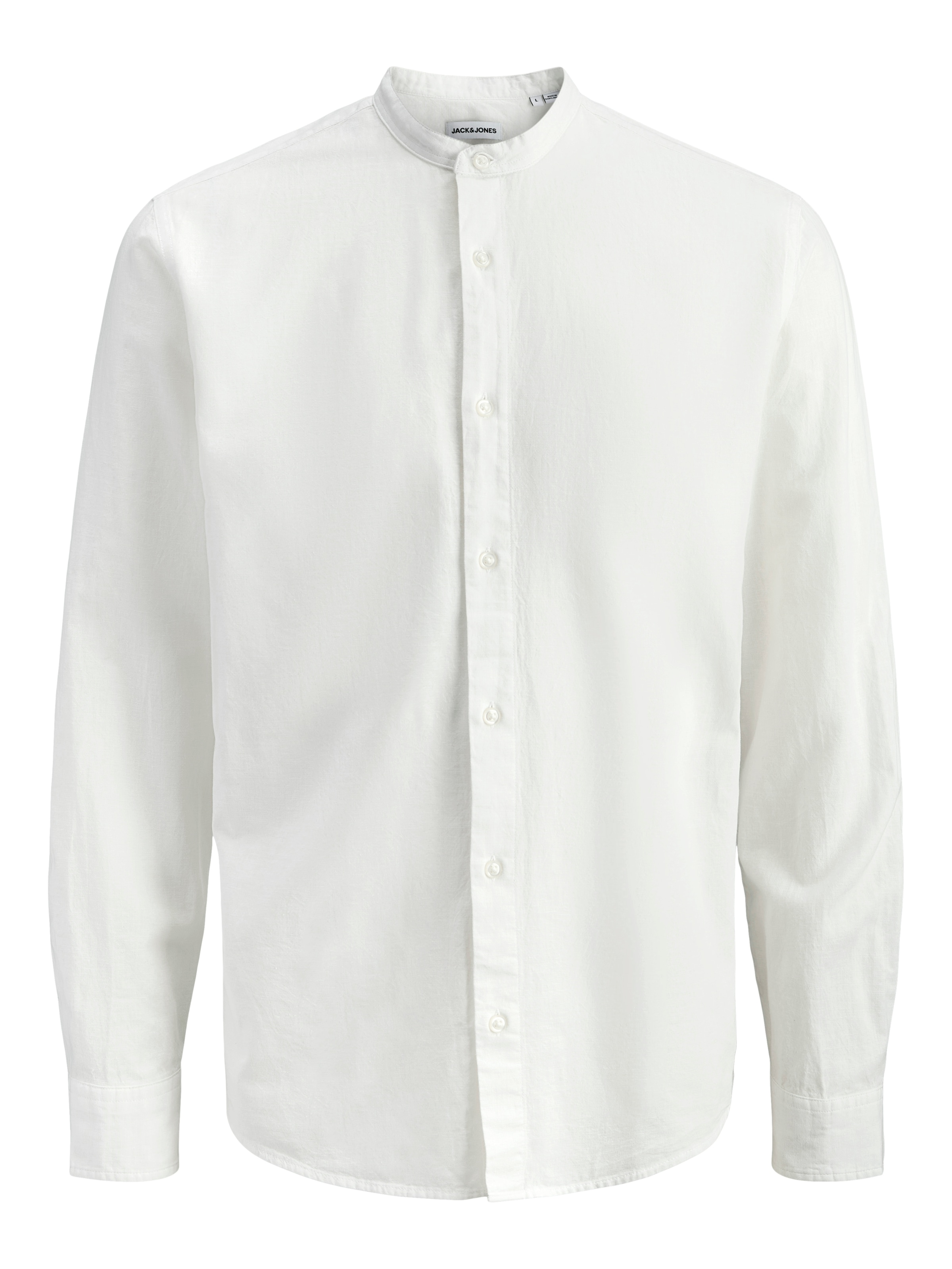 Jack & Jones Langarmhemd »JJEBREEZE LINEN BLEND BAND SHIRT L/S SN« mit Stehkragen