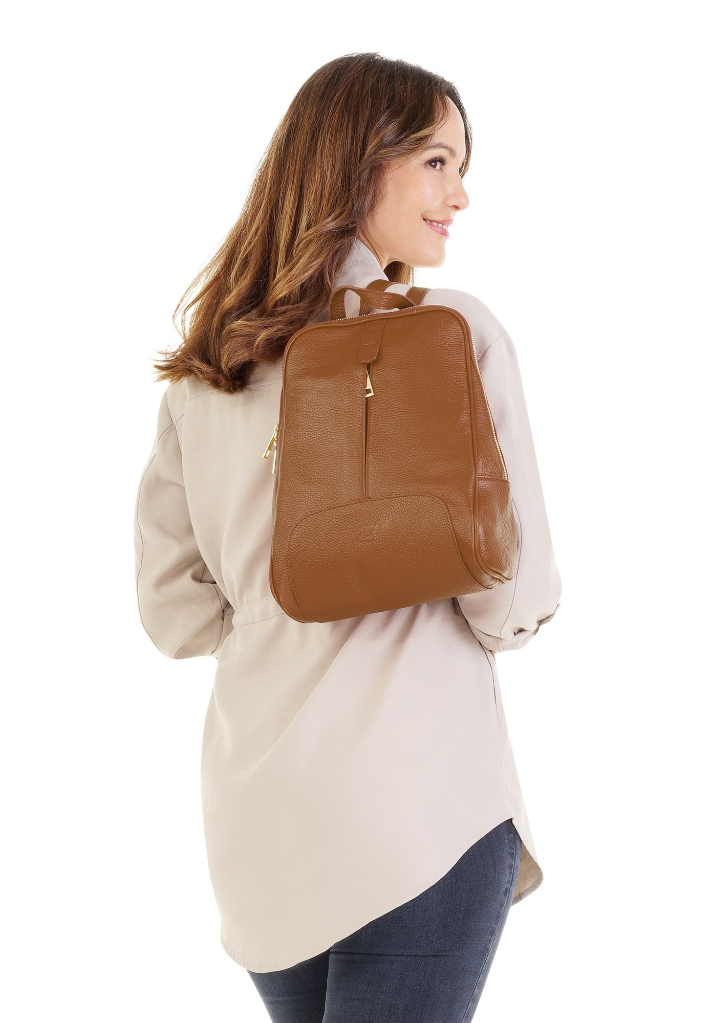 Samantha Look Cityrucksack echt Leder, Made in Italy
