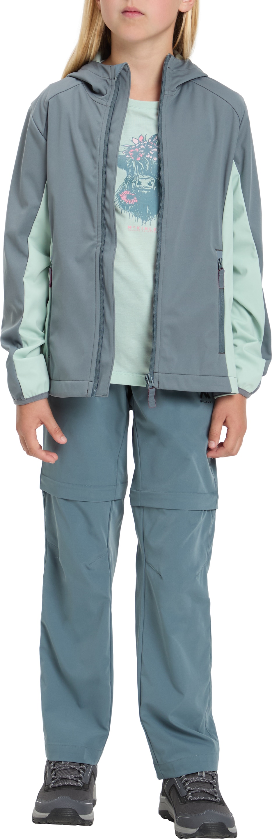 McKINLEY Outdoorjacke »DA.-UNTERJACKE ABE LT G« mit Kapuze mit kontrastfarbigen Einsätzen und Reissverschlüssen