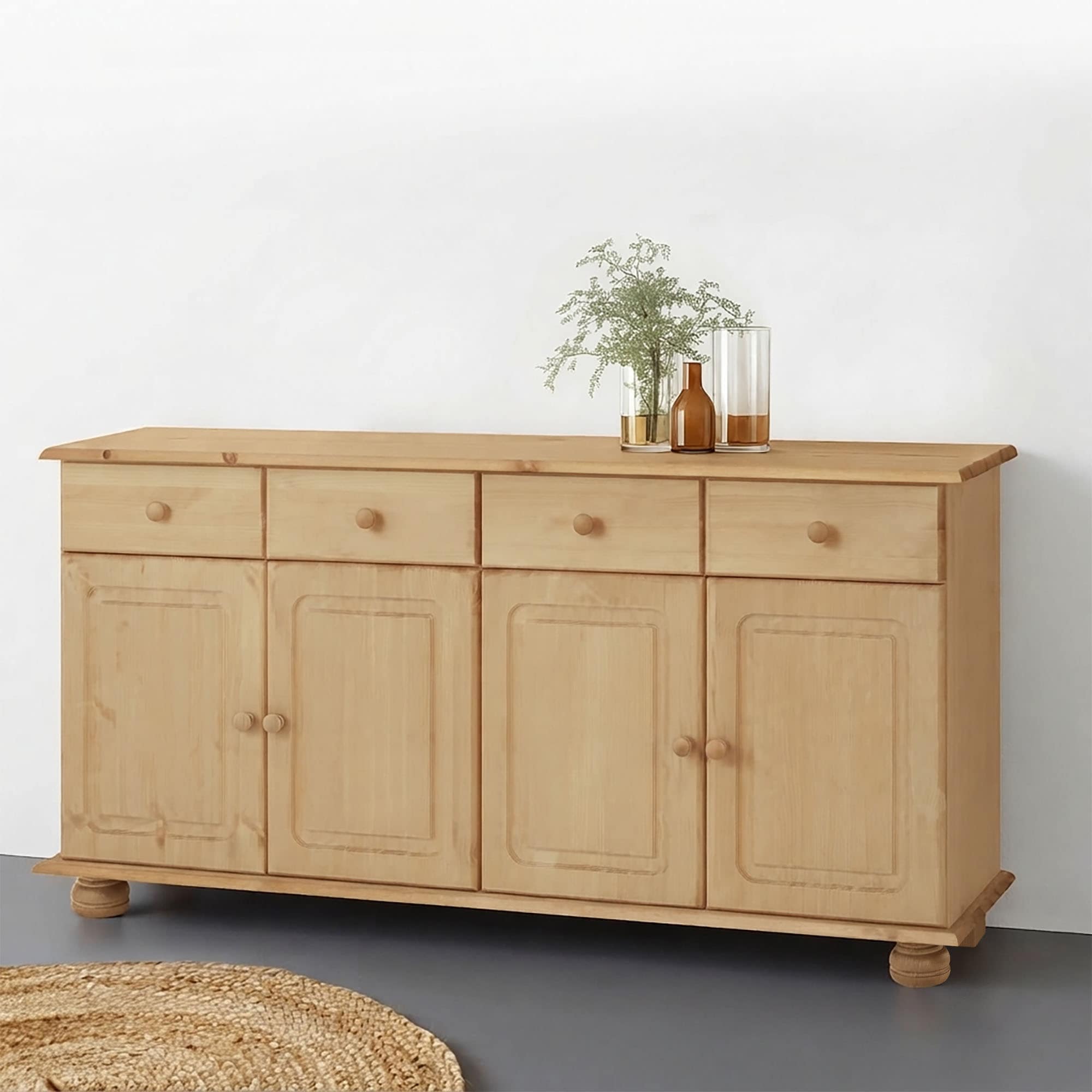 GOODproduct Sideboard »Mette« Kommode aus massivem Kiefernholz, Breite 156 cm