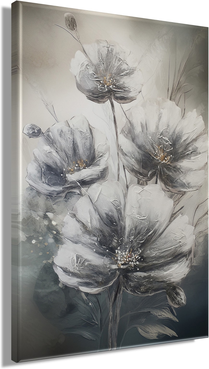 Bönninghoff Image »Wandbild BLUMEN 78x118 cm – Leinwandbild Keilrahmen Deko modern« Fleurs | Images de fleurs tendu sur châssis