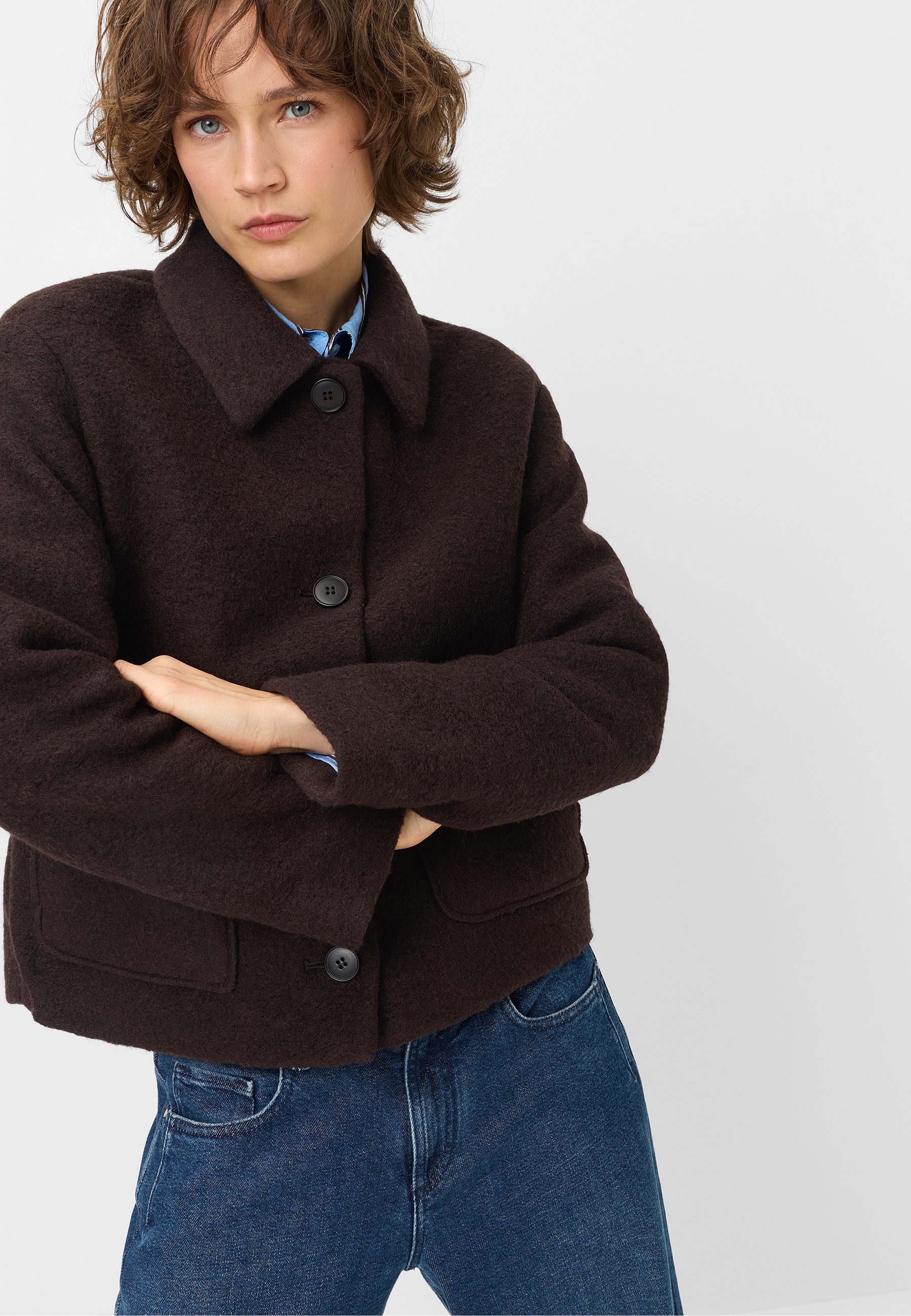 Fuchs Schmitt Veste courte Mélange de laine, coupe regular