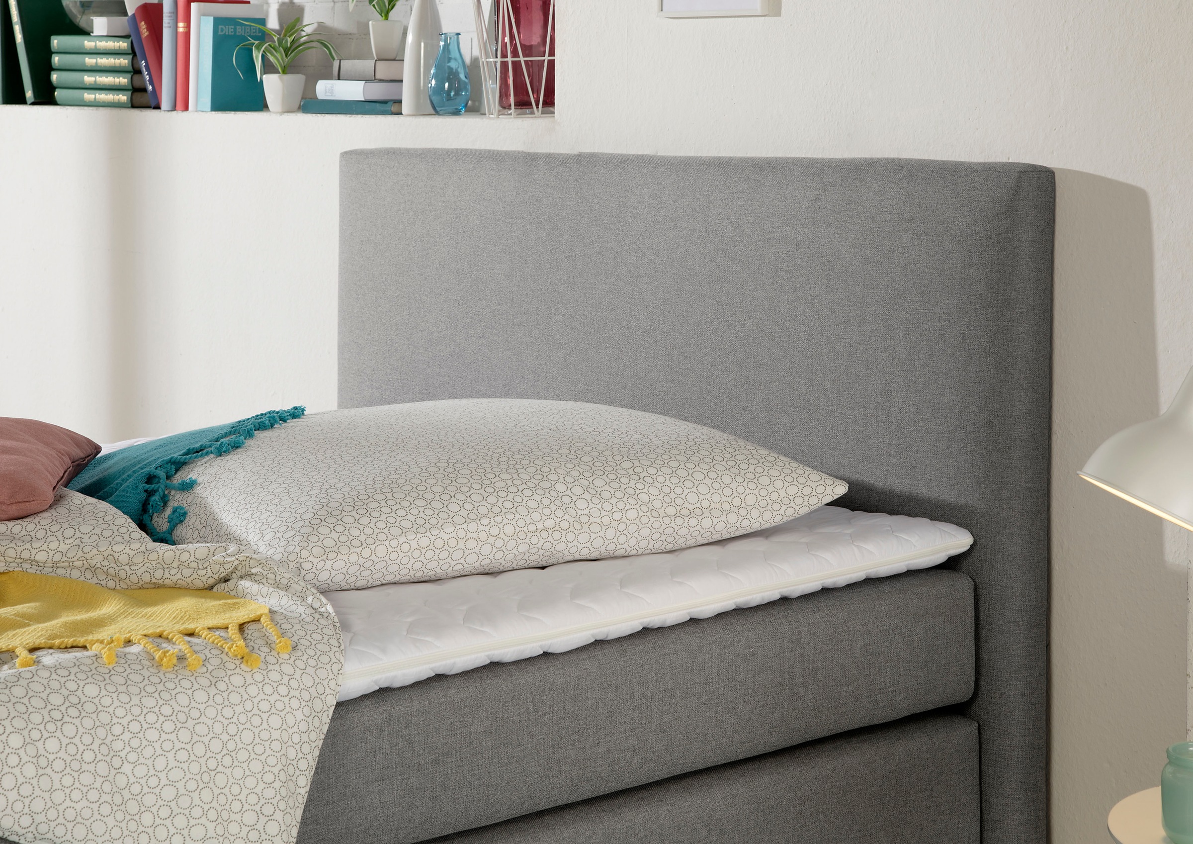 Home affaire Boxspringbett »Eliana« inkl. Topper, in 4 Breiten, 3 Matratzenarten und 2 Härtegraden