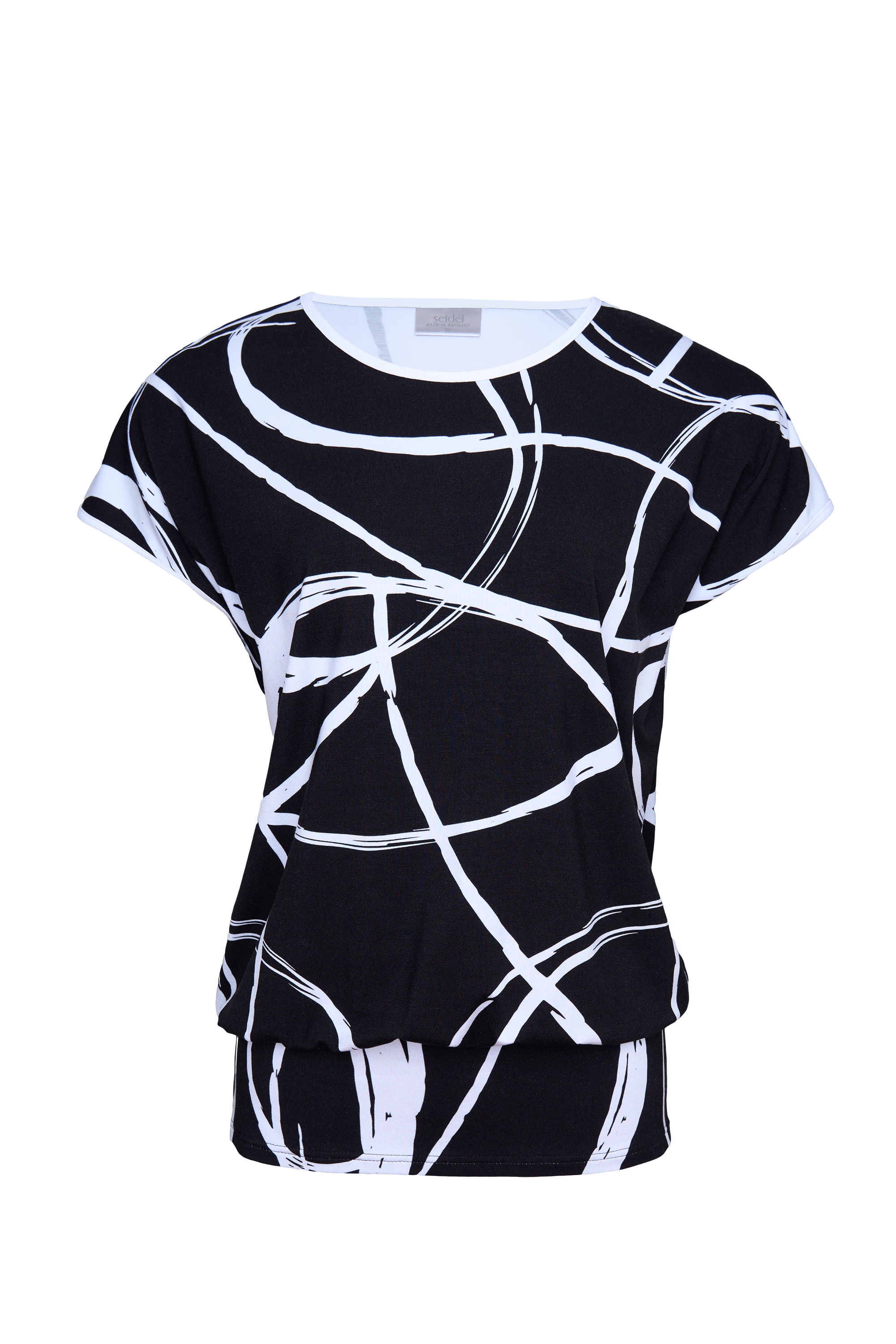 Seidel Moden T-shirt à manches courtes mit grafischem Muster - Rundhals  - MADE IN GERMANY