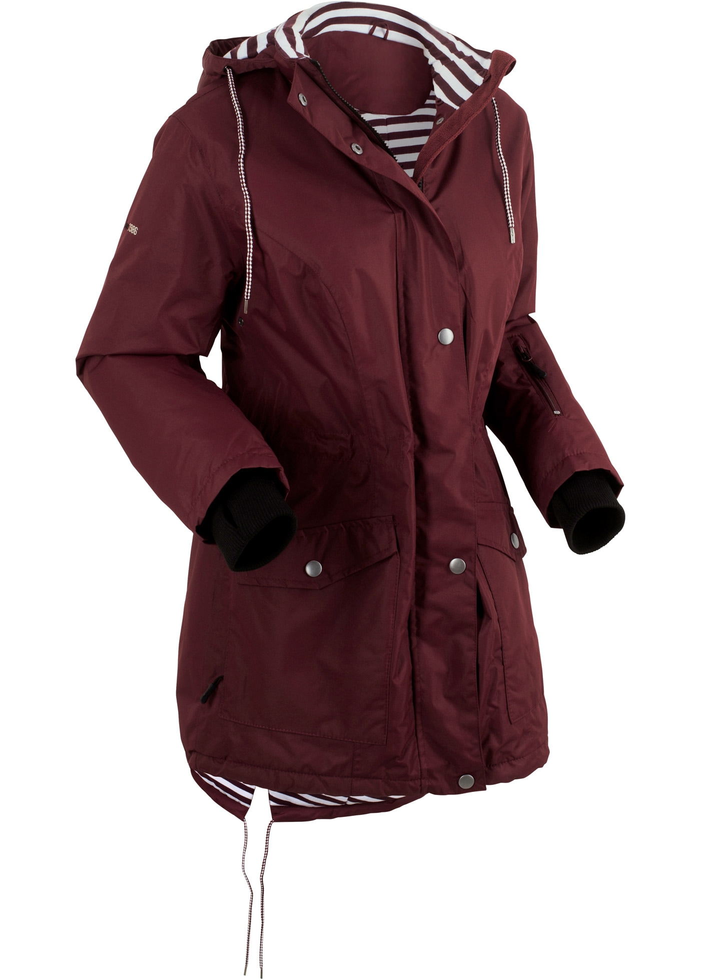 bonprix Veste fonctionnelle avec capuche coupe parka, plus long à l'arrière, fermeture éclair à deux sens