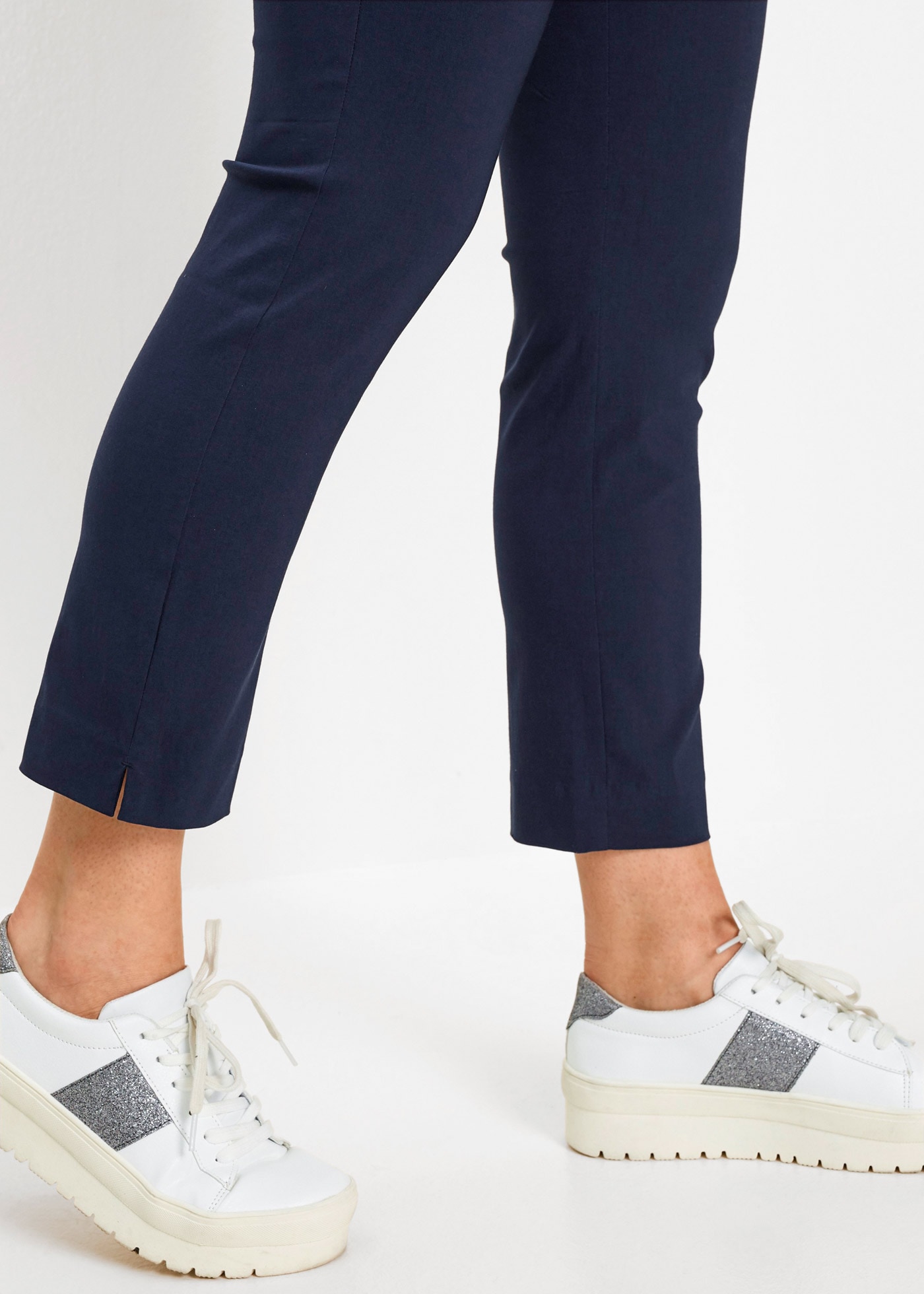 bonprix Pantalon 7/8  mélange de matières élastiques avec viscose, coupe slim fit