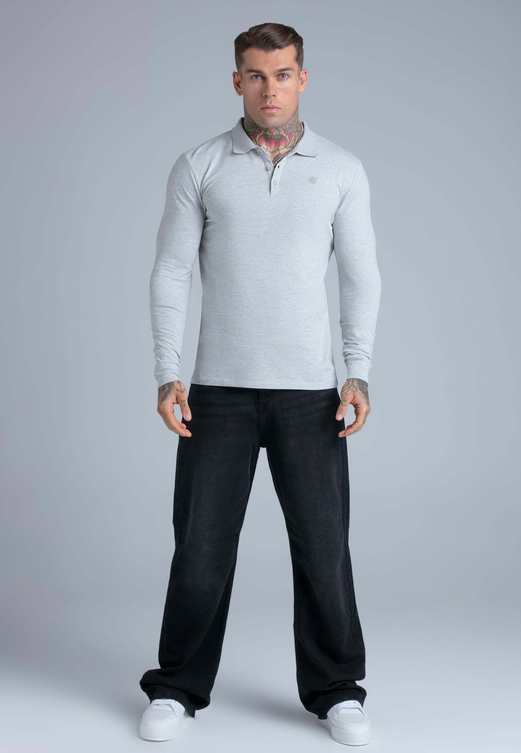 Siksilk Polo à manches longues »Siksilk Langarmpolo Button«