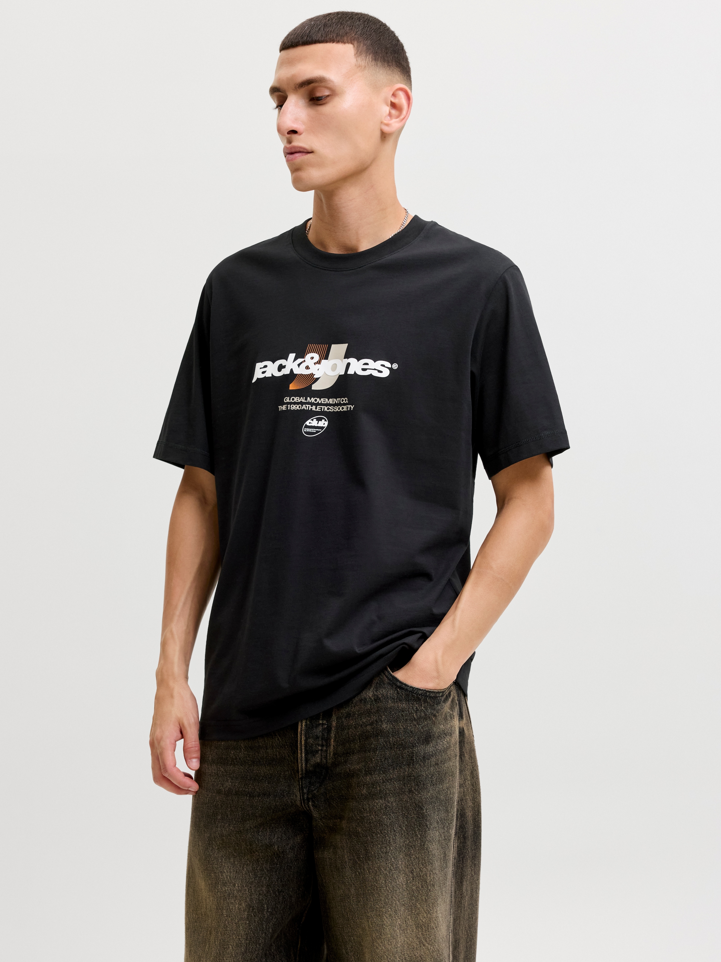 Jack & Jones Shirt à col rond »JCOCLUB GRAPHIC FRONT PRINT TEE SS CN« coton, coupe régulière