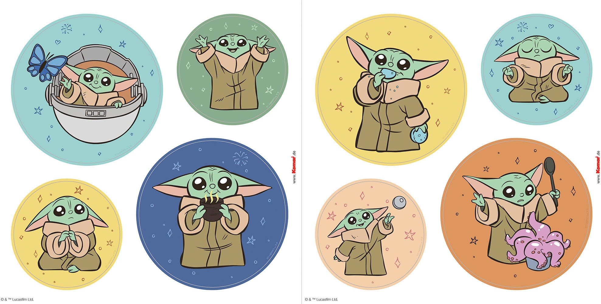 Komar Tableau de fenêtre »Grogu - Padawan Bubbles - Grösse 30 x 30 cm, 2 Bogen«