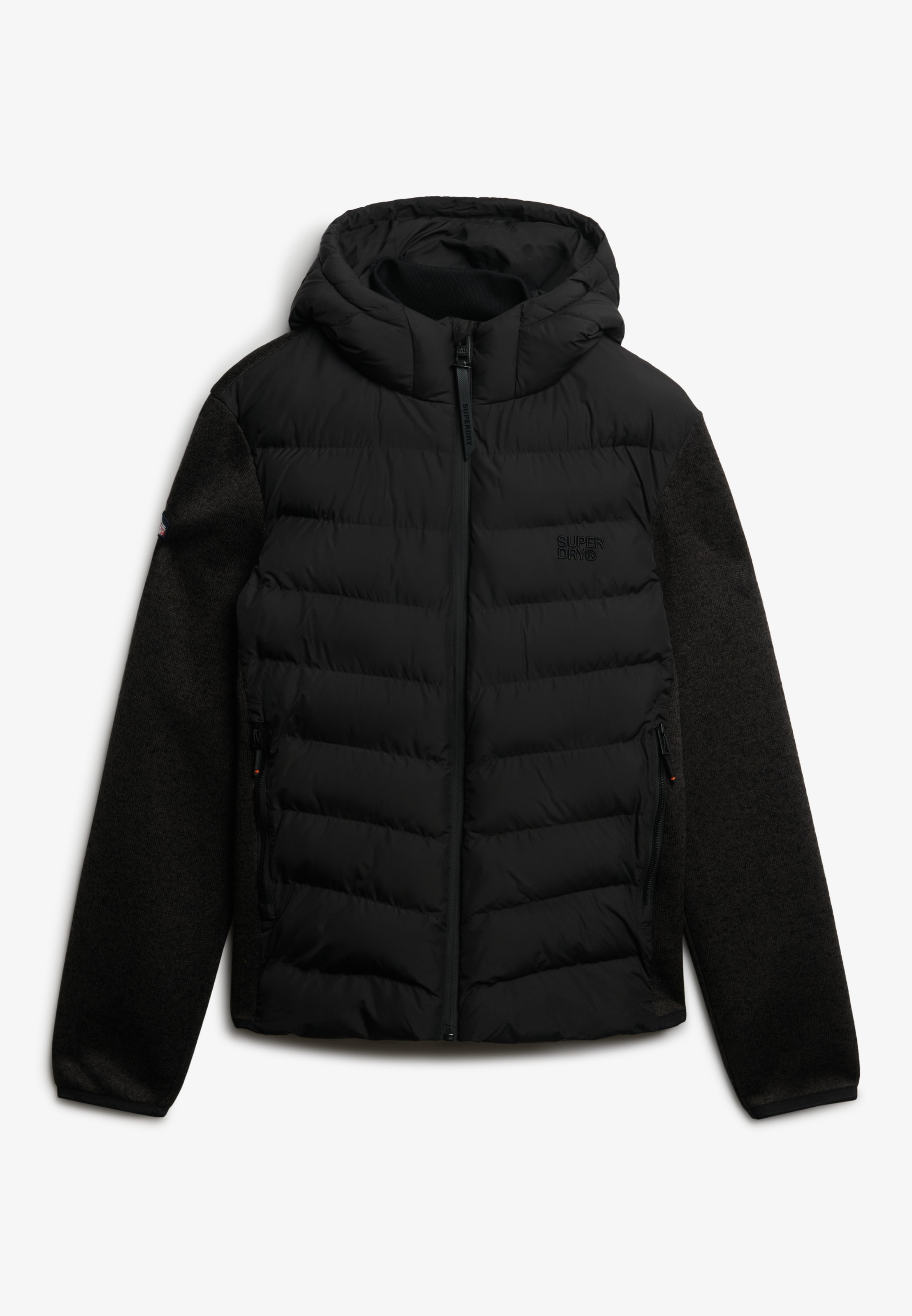 Superdry Steppjacke »HOODED STORM KNIT HYBRID JKT« mit Kapuze