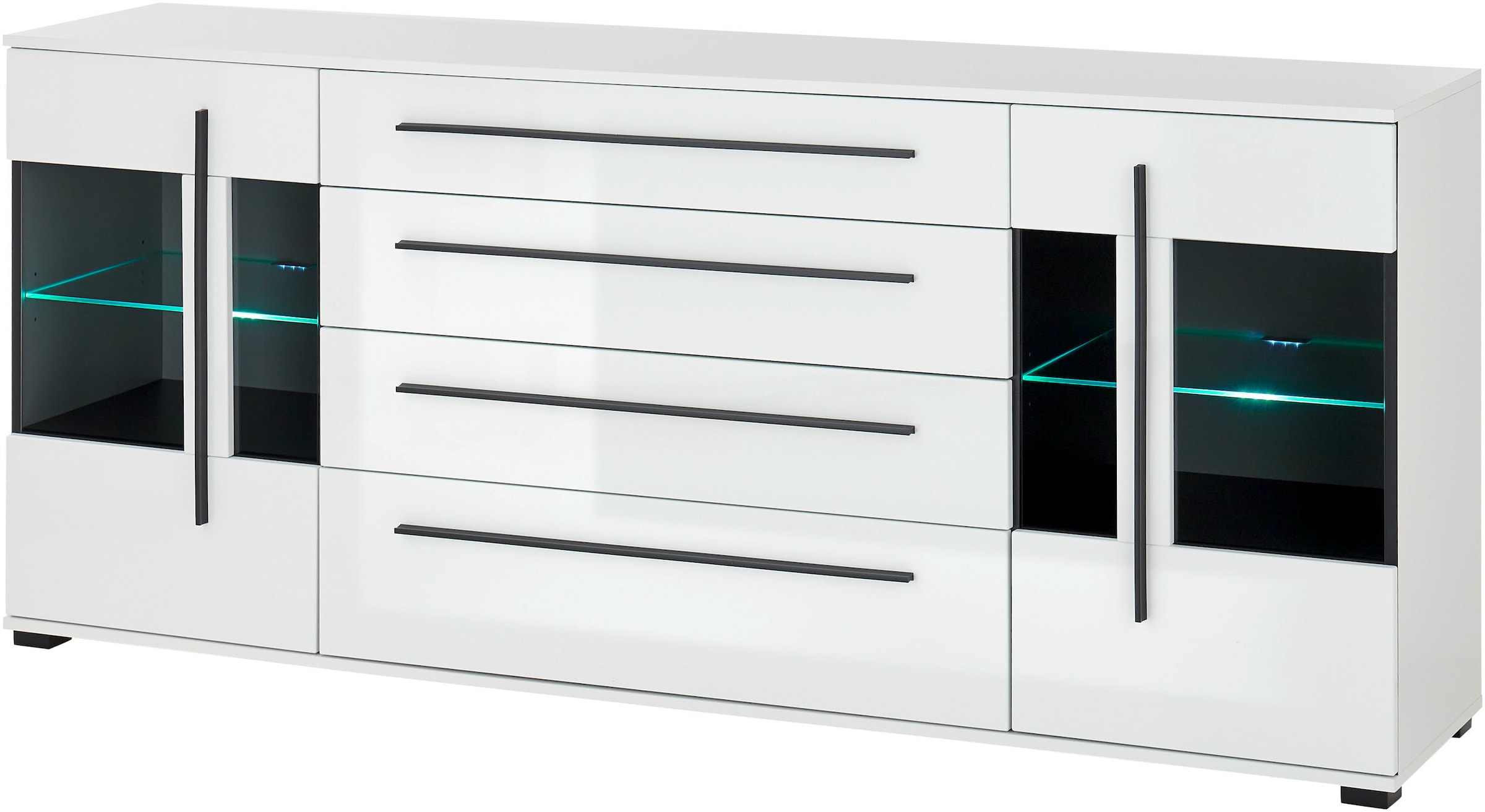 Home affaire Sideboard »Cantara, moderner Schrank, Kommode in Eiche Evoke oder weiss« schwarze Stangengriffe, ausreichend Stauraum, vielseitig einsetzbar