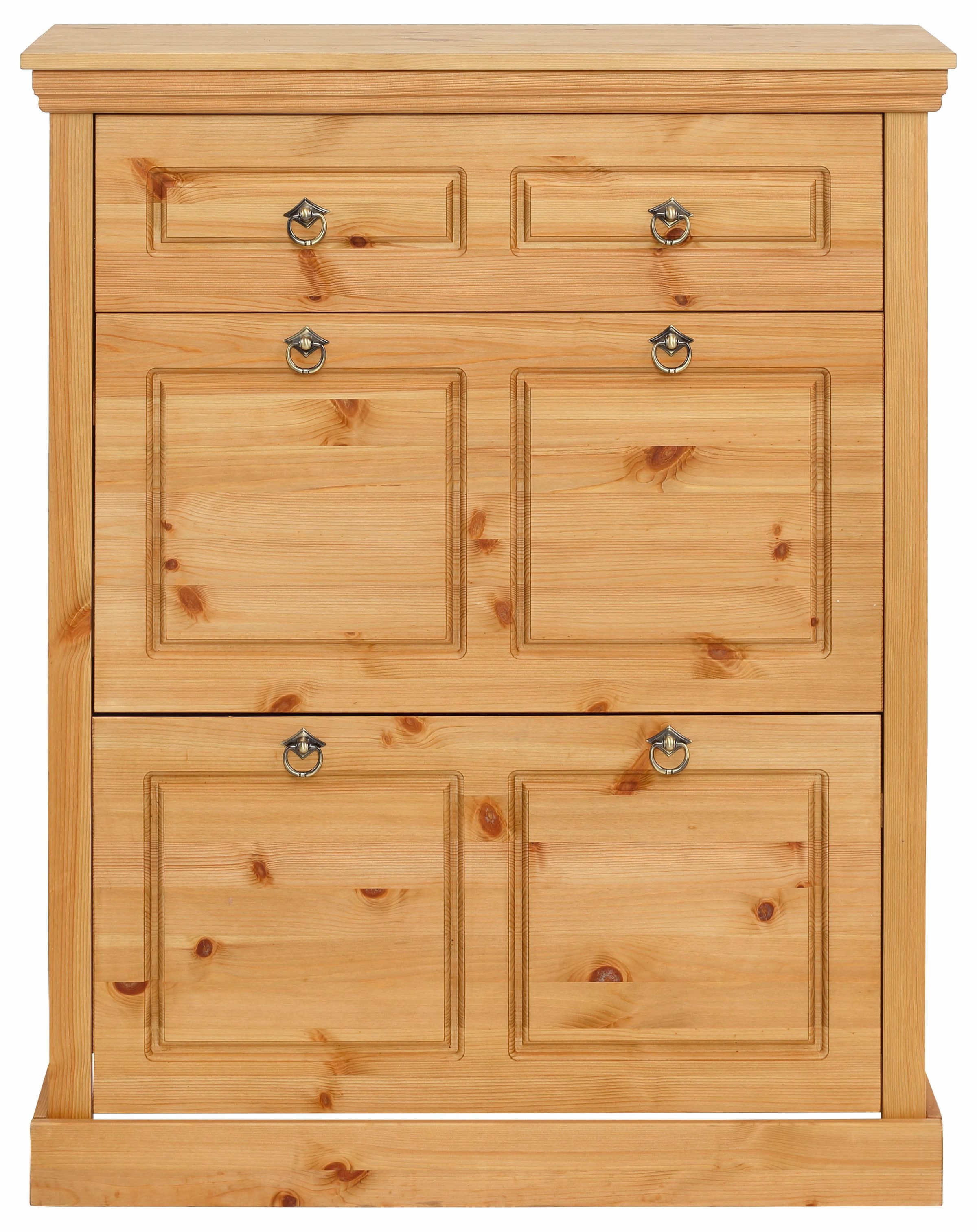 GOODproduct Schuhschrank »Basilico« aus massiver Kiefer, FSC®, Breite 90 cm, mit Schublade, Kassettenoptik