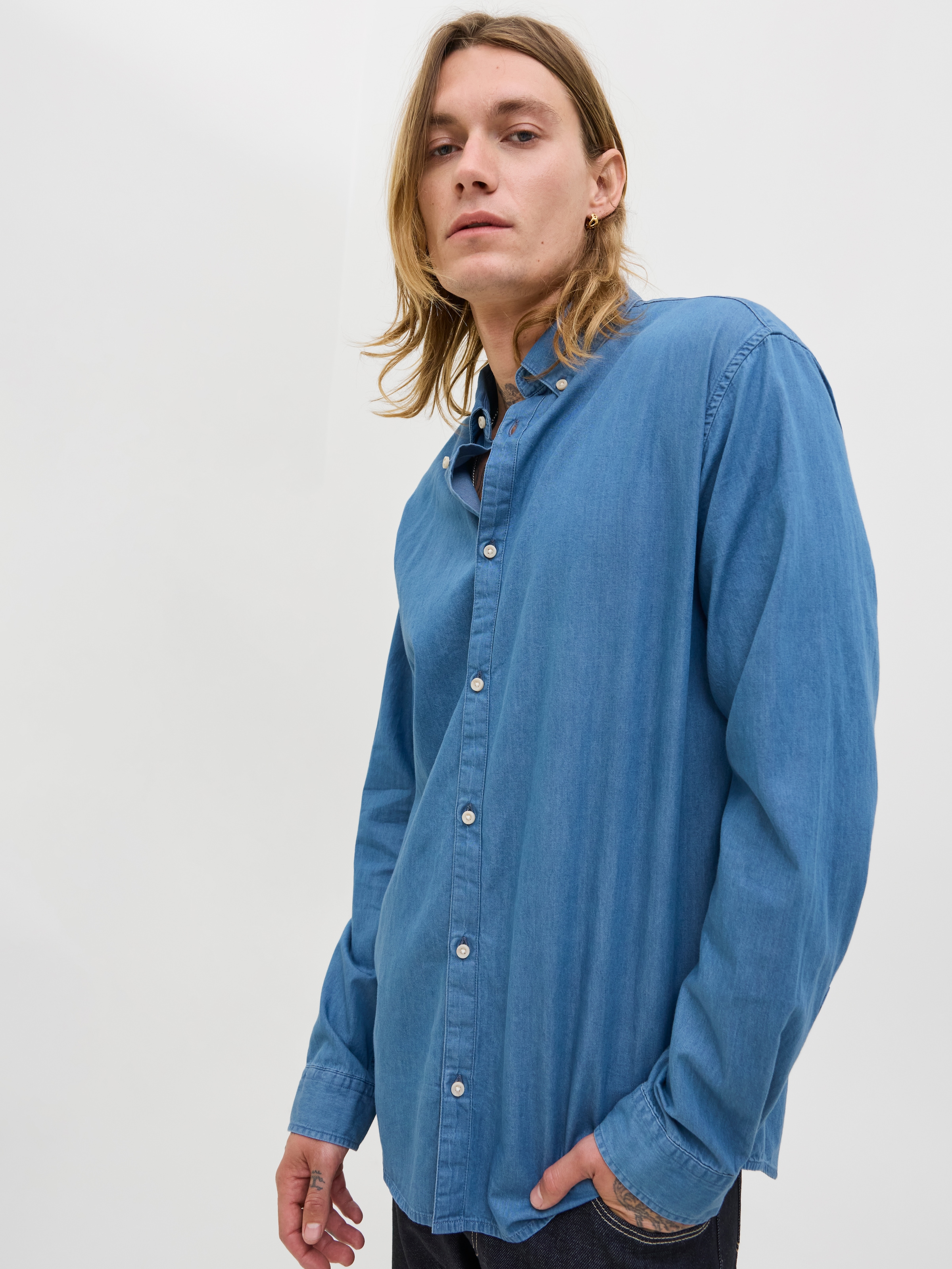 Jack & Jones Langarmhemd »JJEPERFECT DENIM SHIRT LS NOOS«
