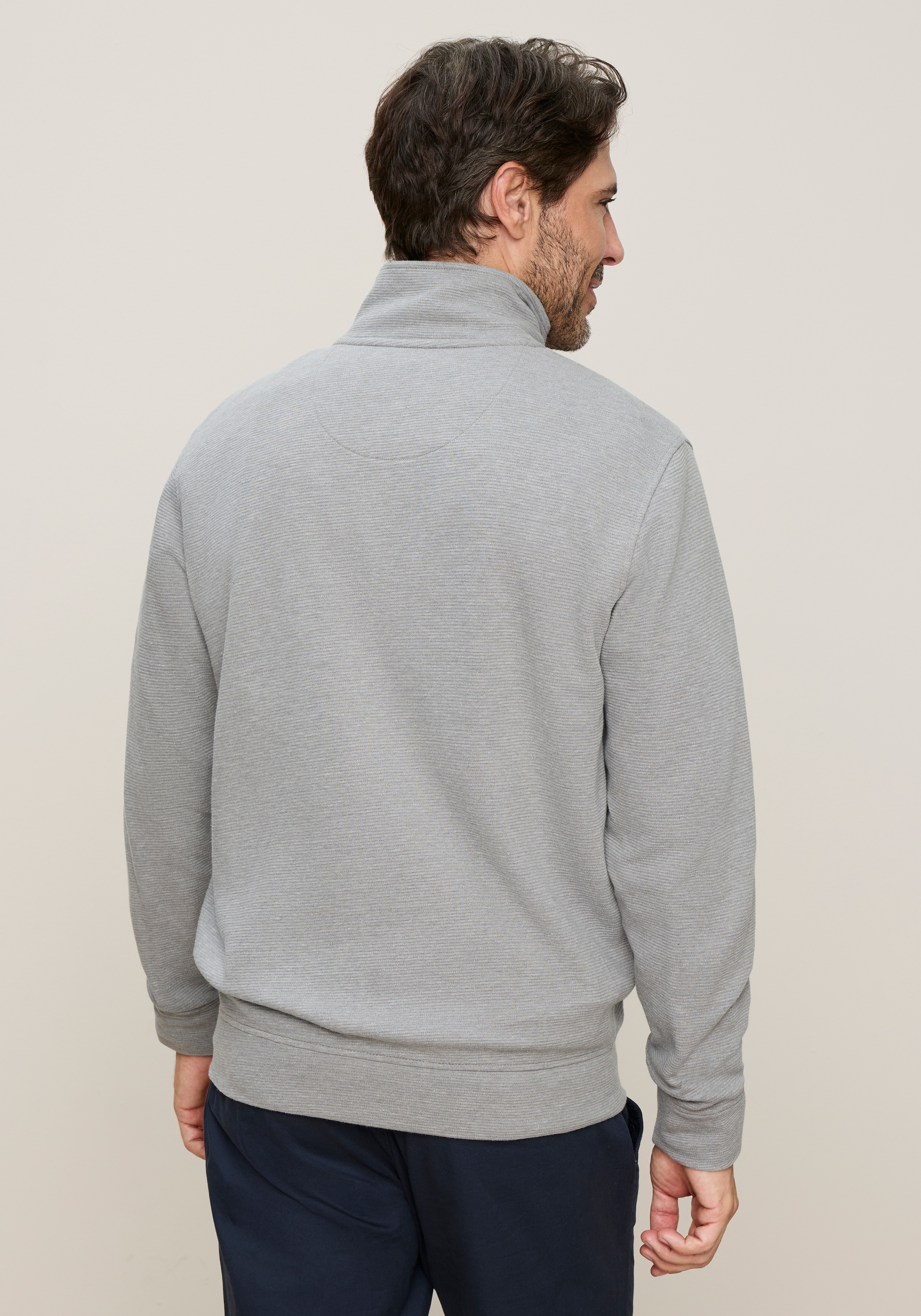 Man's World Sweatjacke mit hochschliessendem Kragen, Langarm