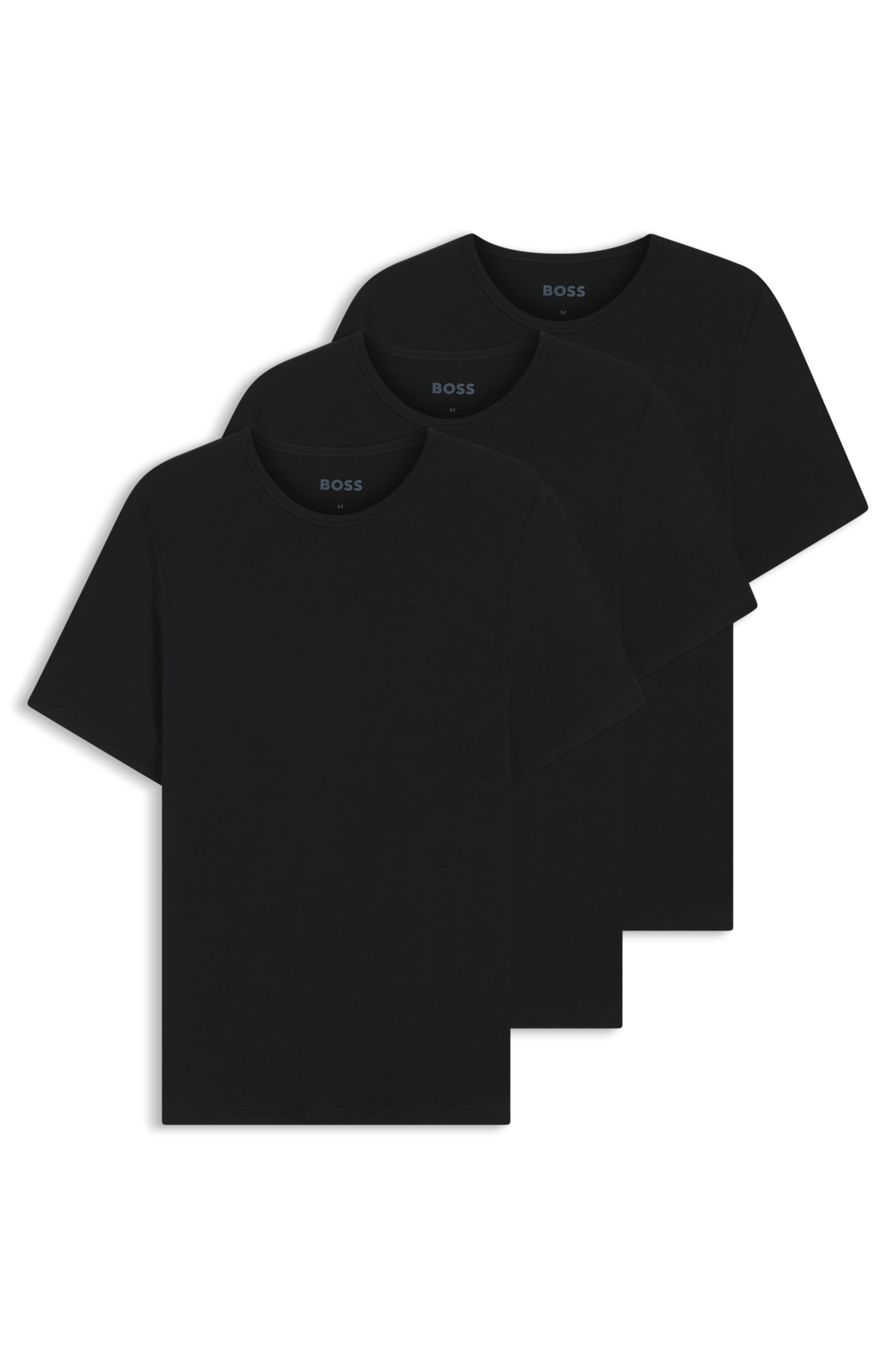 BOSS T-Shirt »TShirt RN 3P Natura« 3 Stk. einfarbiges T-Shirt mit Markenlabel