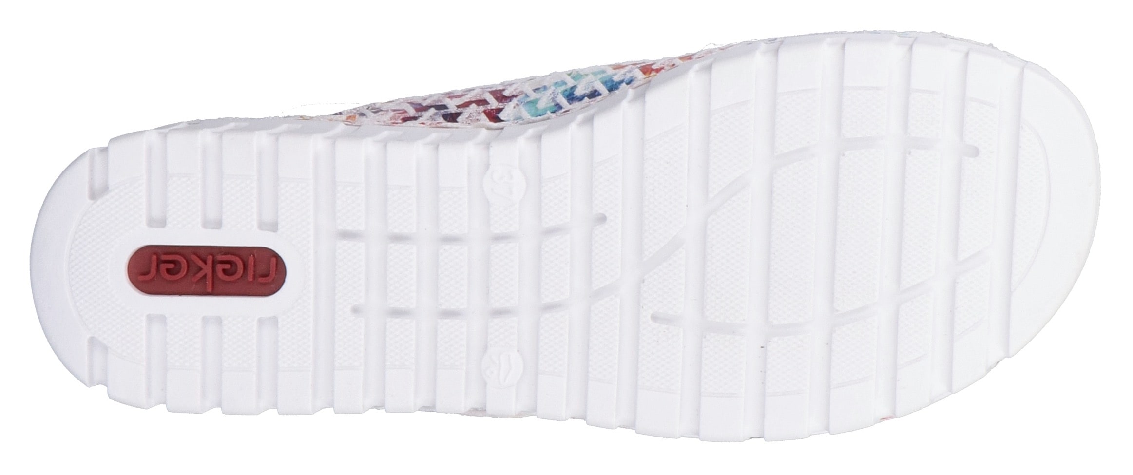 Rieker Pantolette  Sommerschuh, Schlappen, Hausschuh mit modischer Plateausohle