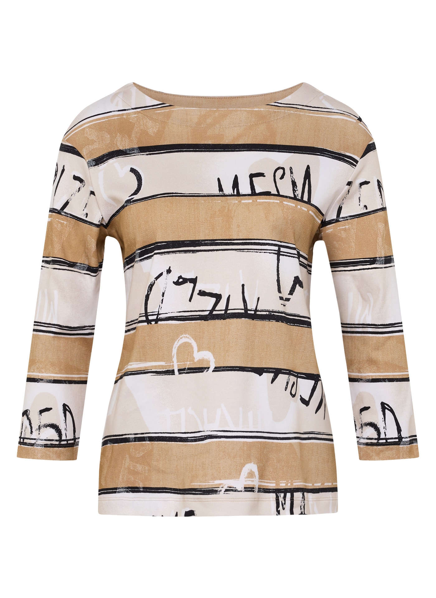 Rabe 3/4-Arm-Shirt mit All-Over Schriftzüge